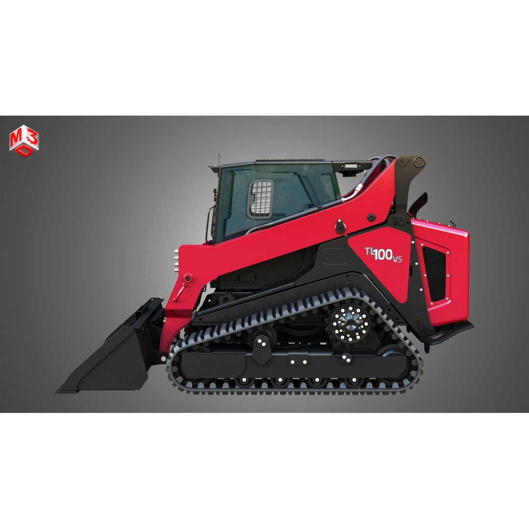TL100VS Compact Track Loader 3D Model – High Poly PBR Asset, FBX - View 6