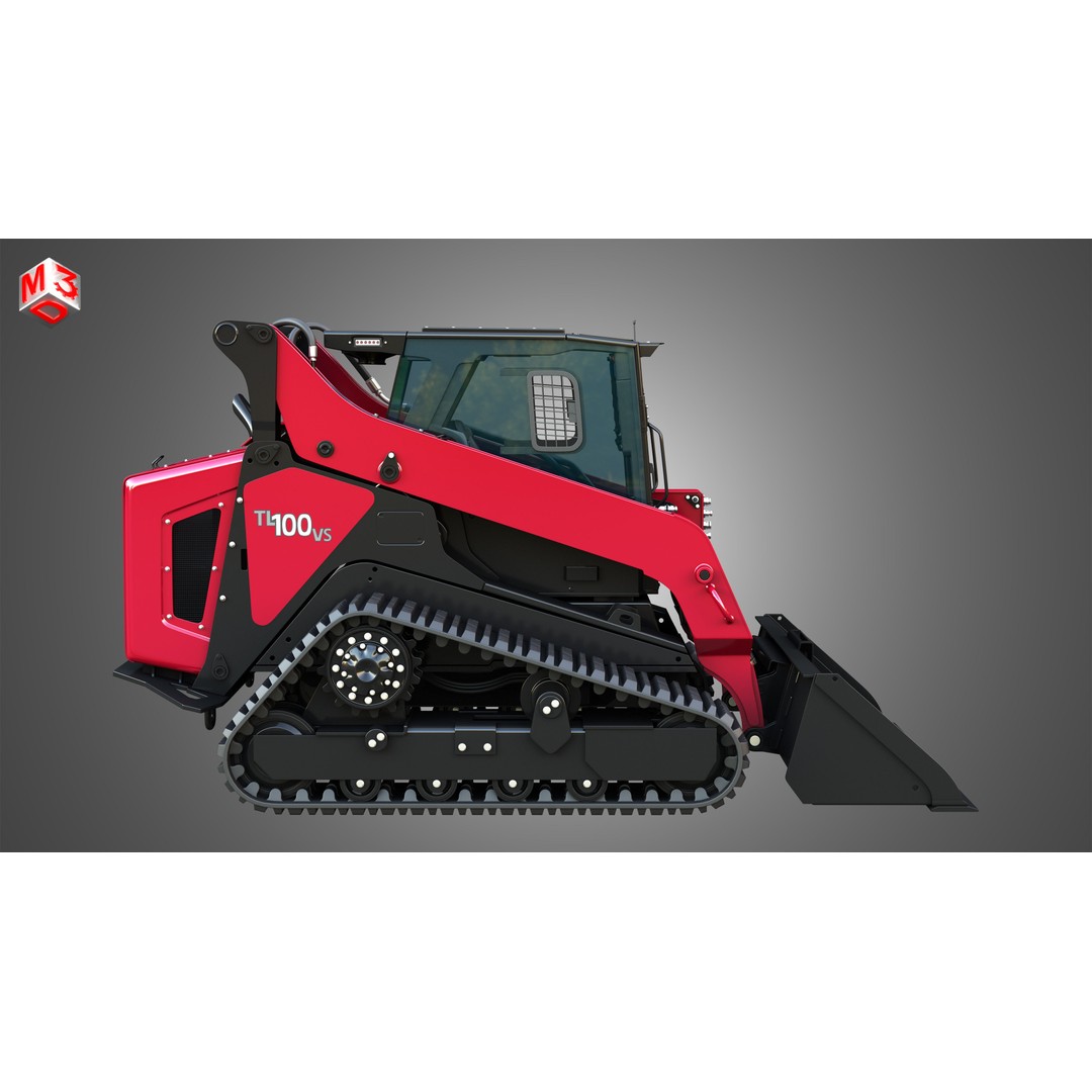 TL100VS Compact Track Loader 3D Model – High Poly PBR Asset, FBX - View 7