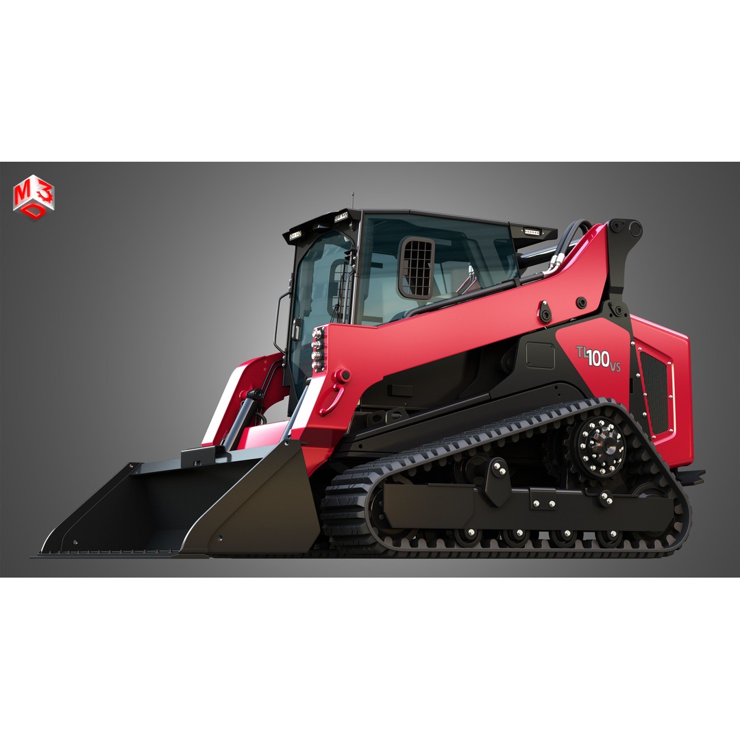 TL100VS Compact Track Loader 3D Model – High Poly PBR Asset, FBX - View 8