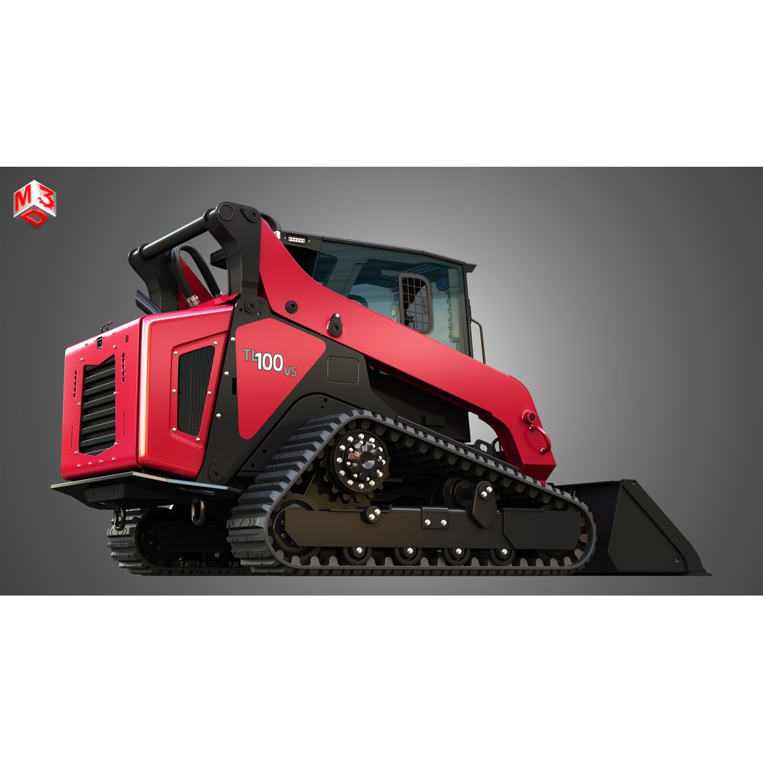 TL100VS Compact Track Loader 3D Model – High Poly PBR Asset, FBX - View 9