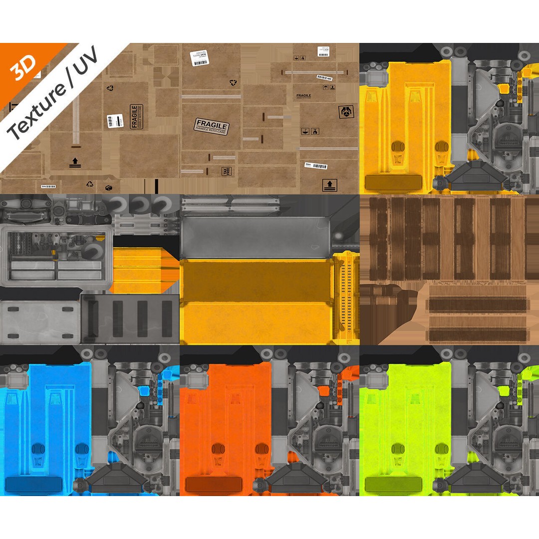 Warehouse Prop 3D Model – Low Poly PBR Asset for Games, FBX