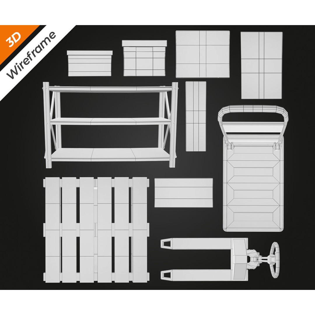Warehouse Prop 3D Model – Low Poly PBR Asset for Games, FBX - View 13