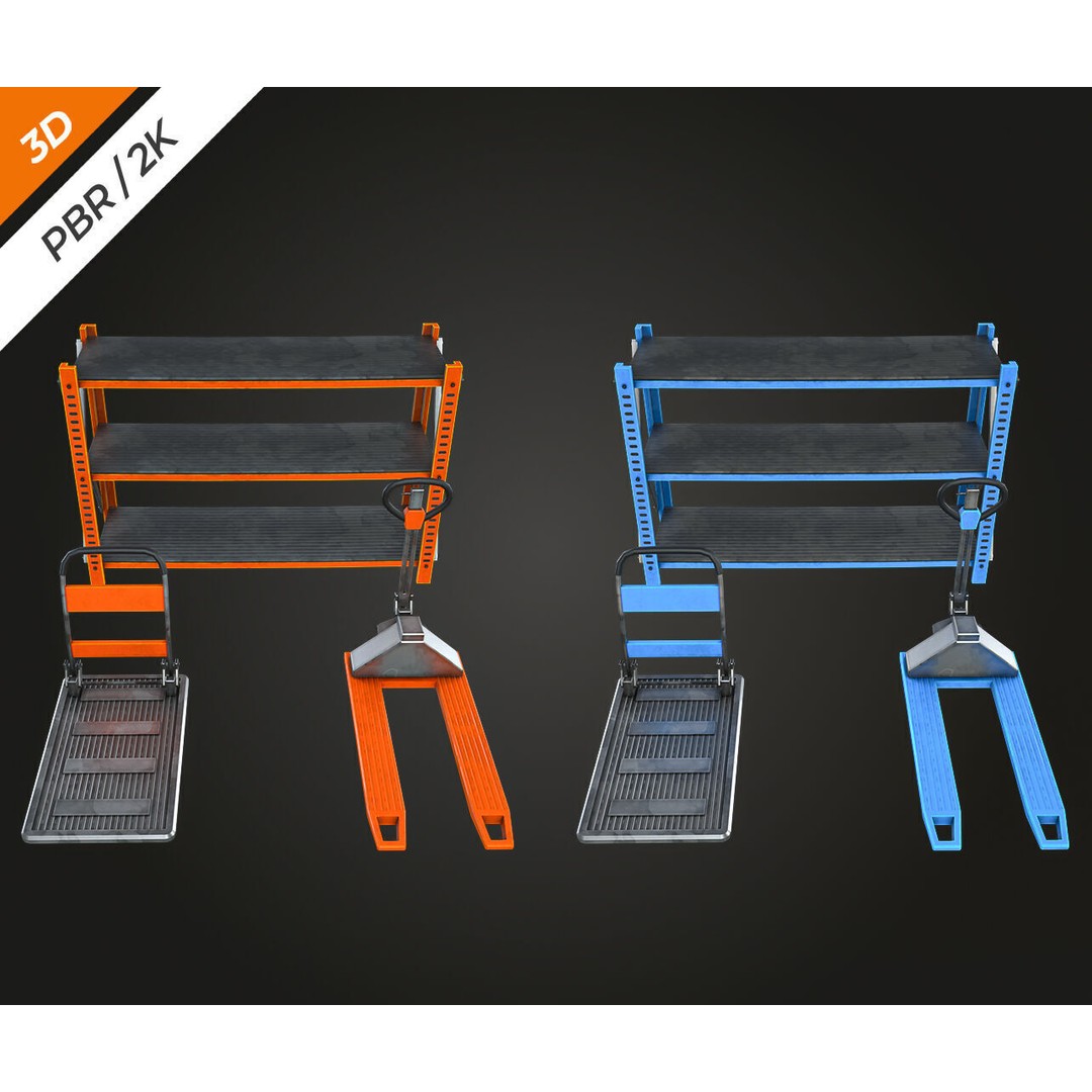 Warehouse Prop 3D Model – Low Poly PBR Asset for Games, FBX - View 4