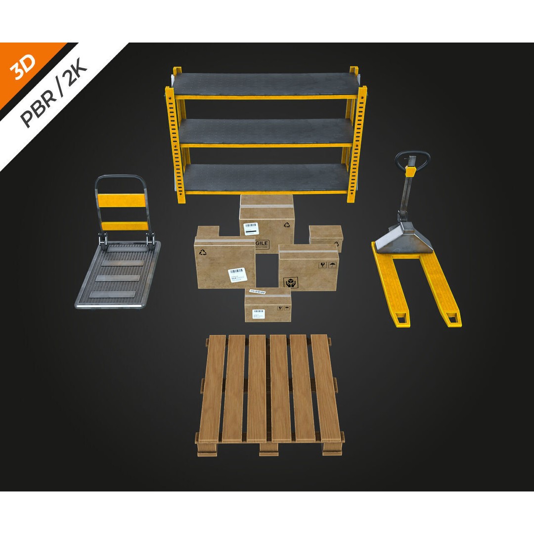 Warehouse Prop 3D Model – Low Poly PBR Asset for Games, FBX - View 8