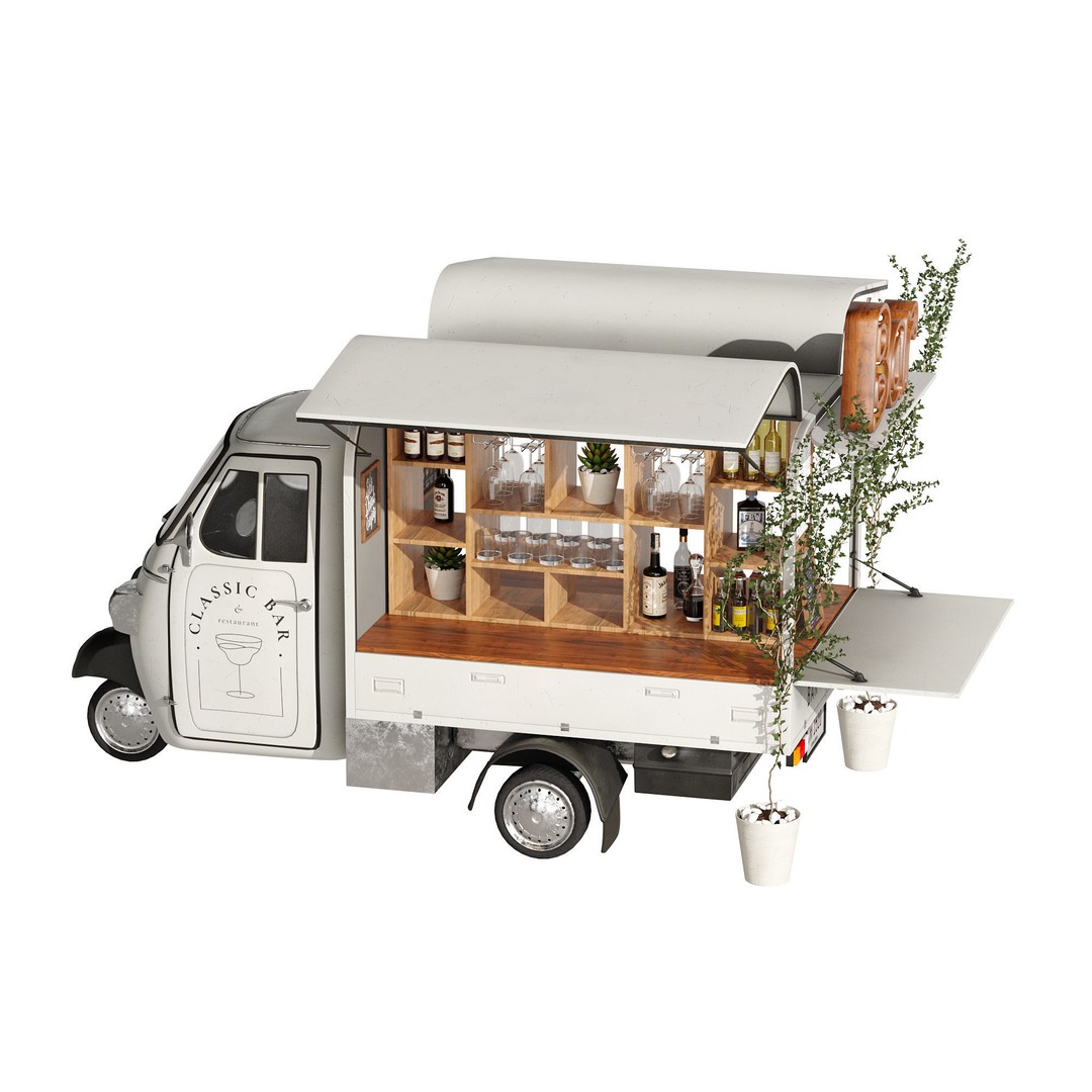 Food Truck Bar Set 2 3D Model – Realistic PBR Asset, FBX/OBJ - View 10