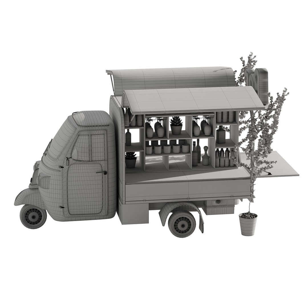 Food Truck Bar Set 2 3D Model – Realistic PBR Asset, FBX/OBJ - View 11