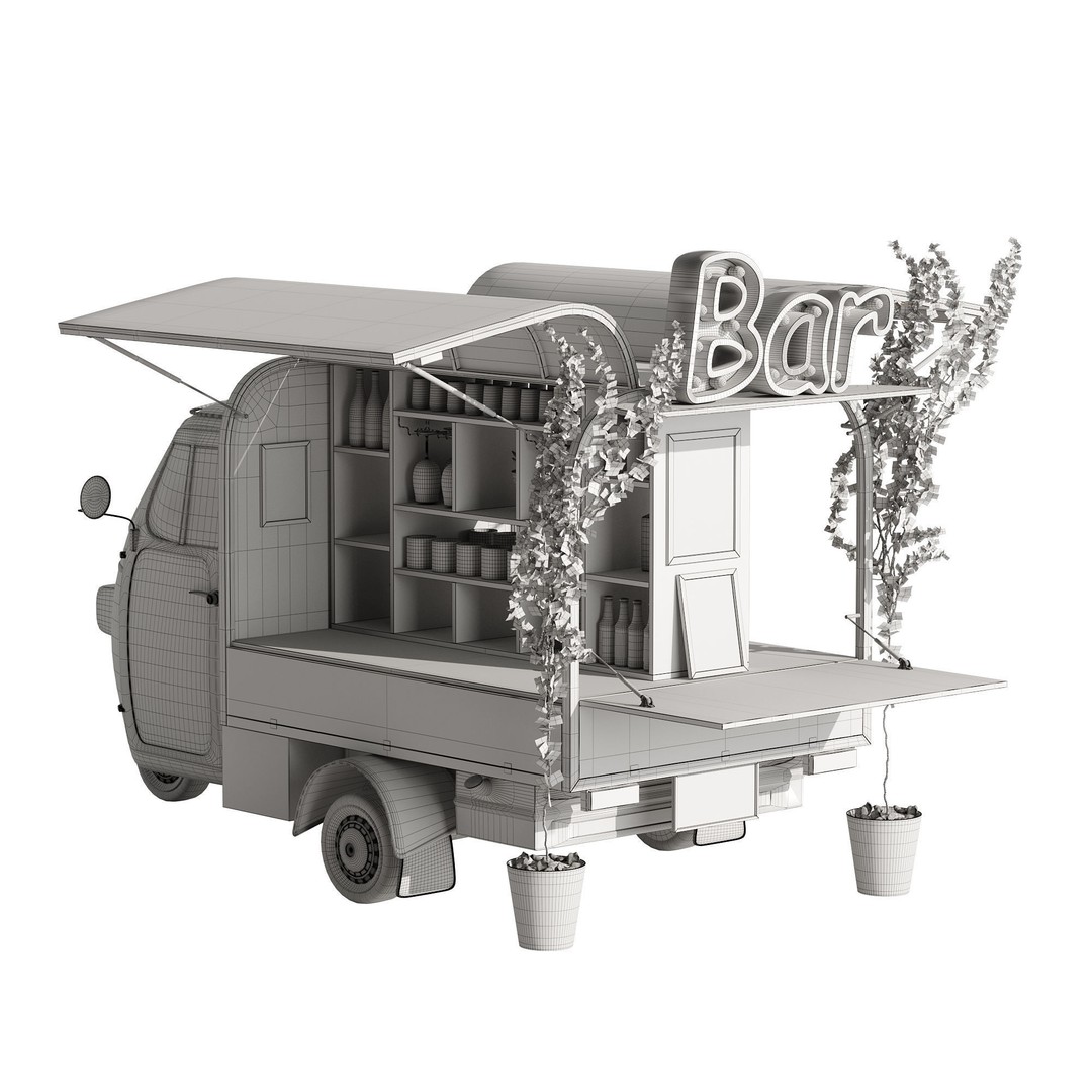 Food Truck Bar Set 2 3D Model – Realistic PBR Asset, FBX/OBJ - View 13