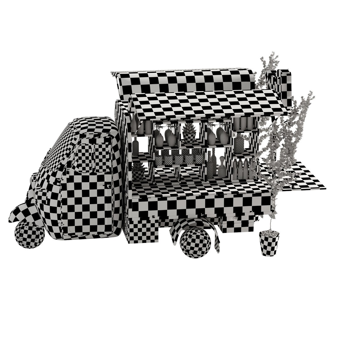 Food Truck Bar Set 2 3D Model – Realistic PBR Asset, FBX/OBJ - View 14