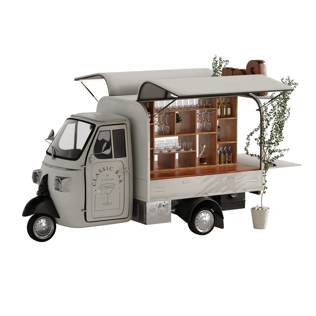 Food Truck Bar Set 2 3D Model – Realistic PBR Asset, FBX/OBJ - View 16