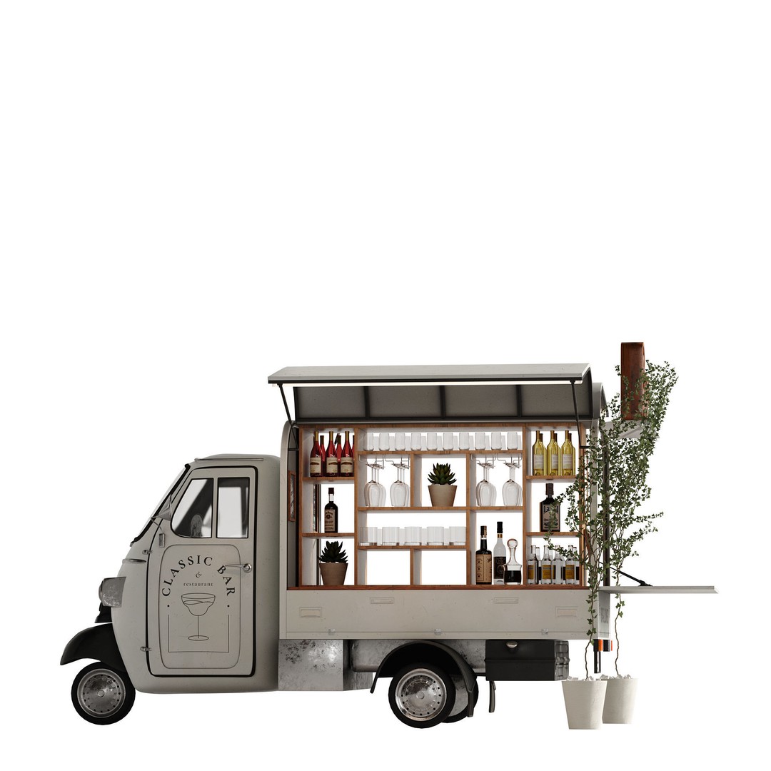 Food Truck Bar Set 2 3D Model – Realistic PBR Asset, FBX/OBJ - View 18
