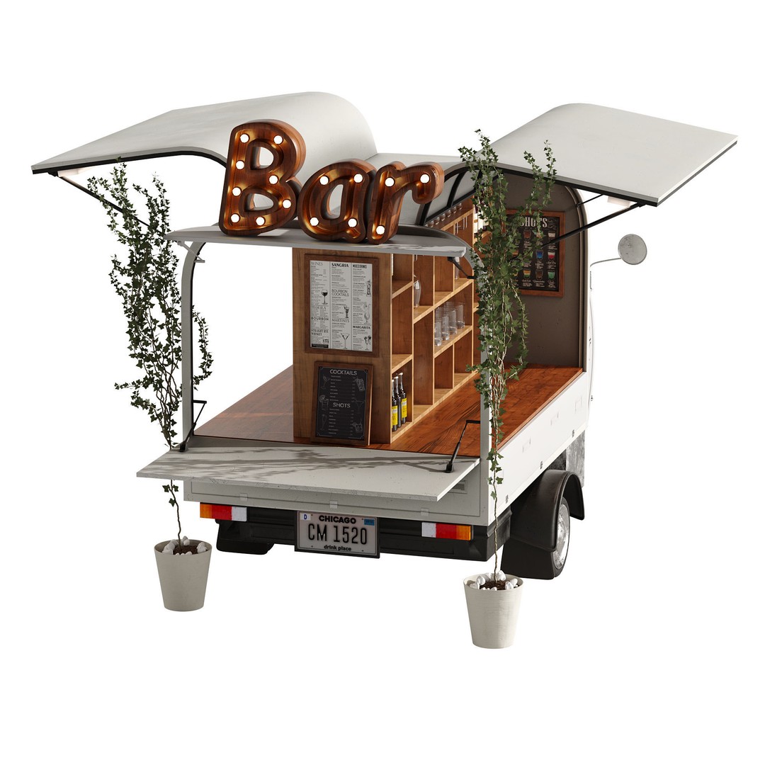 Food Truck Bar Set 2 3D Model – Realistic PBR Asset, FBX/OBJ - View 19