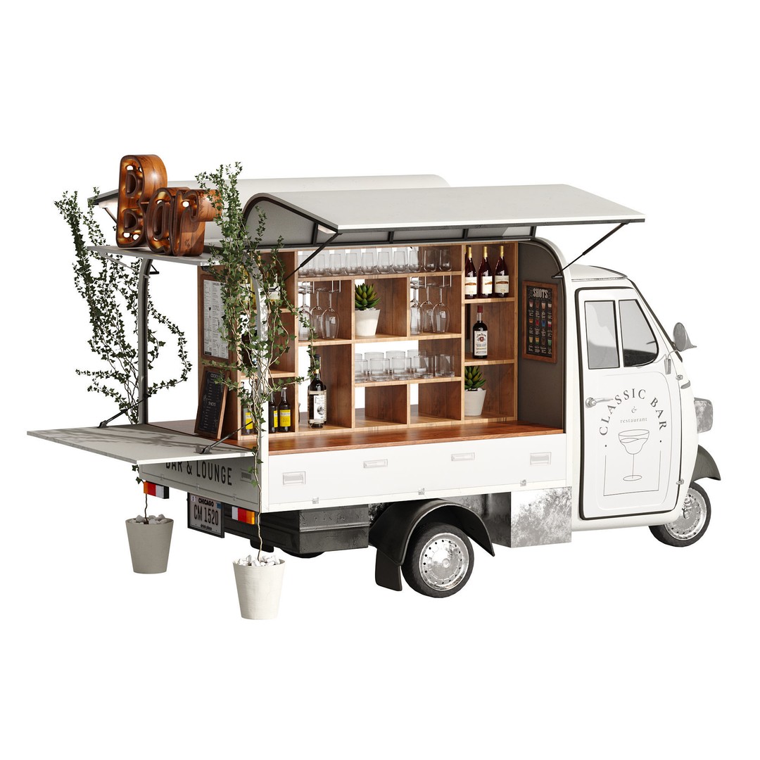Food Truck Bar Set 2 3D Model – Realistic PBR Asset, FBX/OBJ - View 20