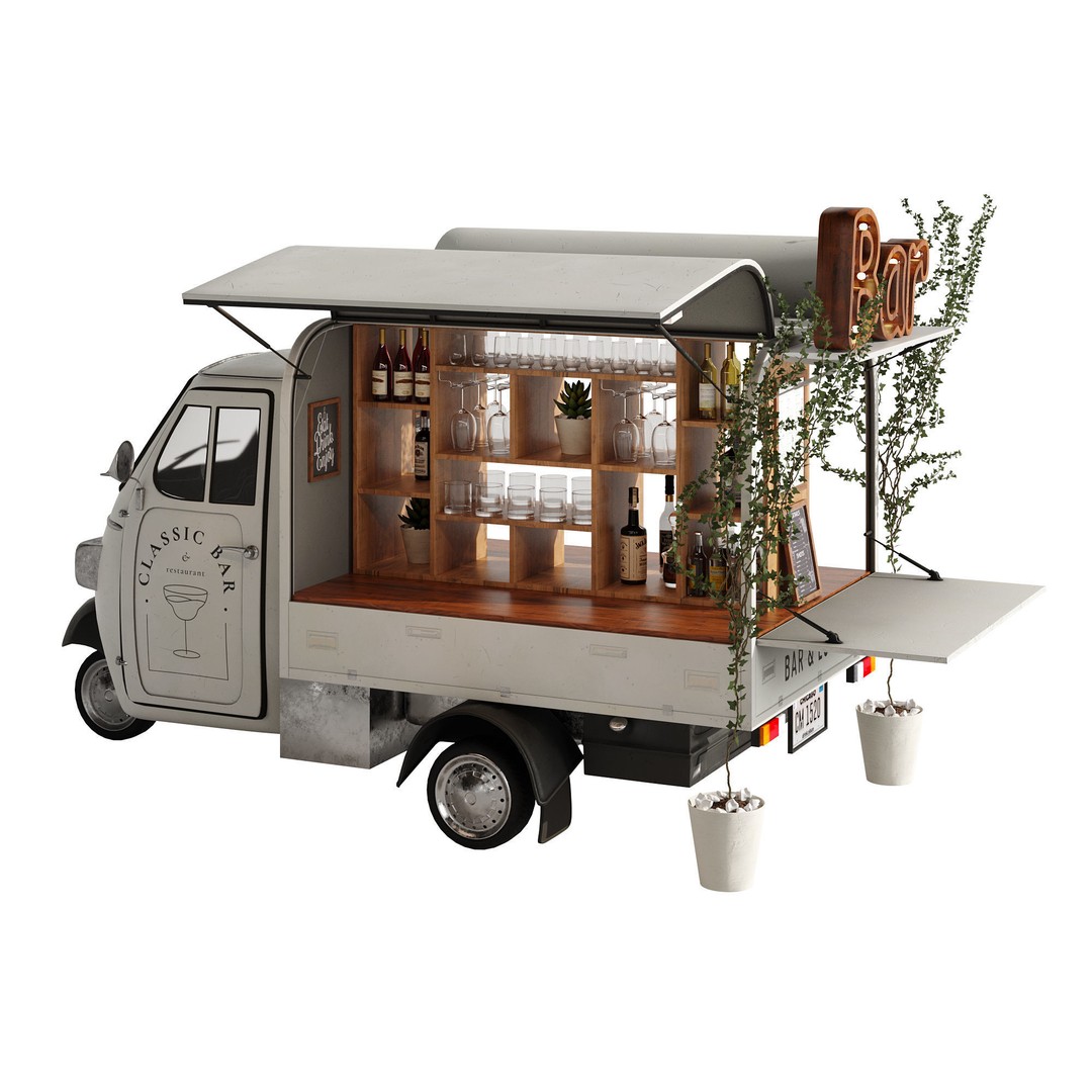 Food Truck Bar Set 2 3D Model – Realistic PBR Asset, FBX/OBJ - View 4