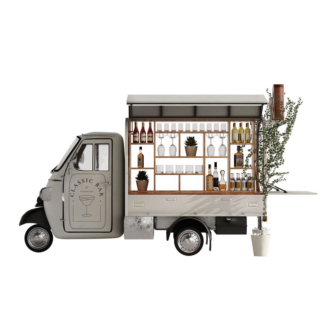 Food Truck Bar Set 2 3D Model – Realistic PBR Asset, FBX/OBJ - View 5