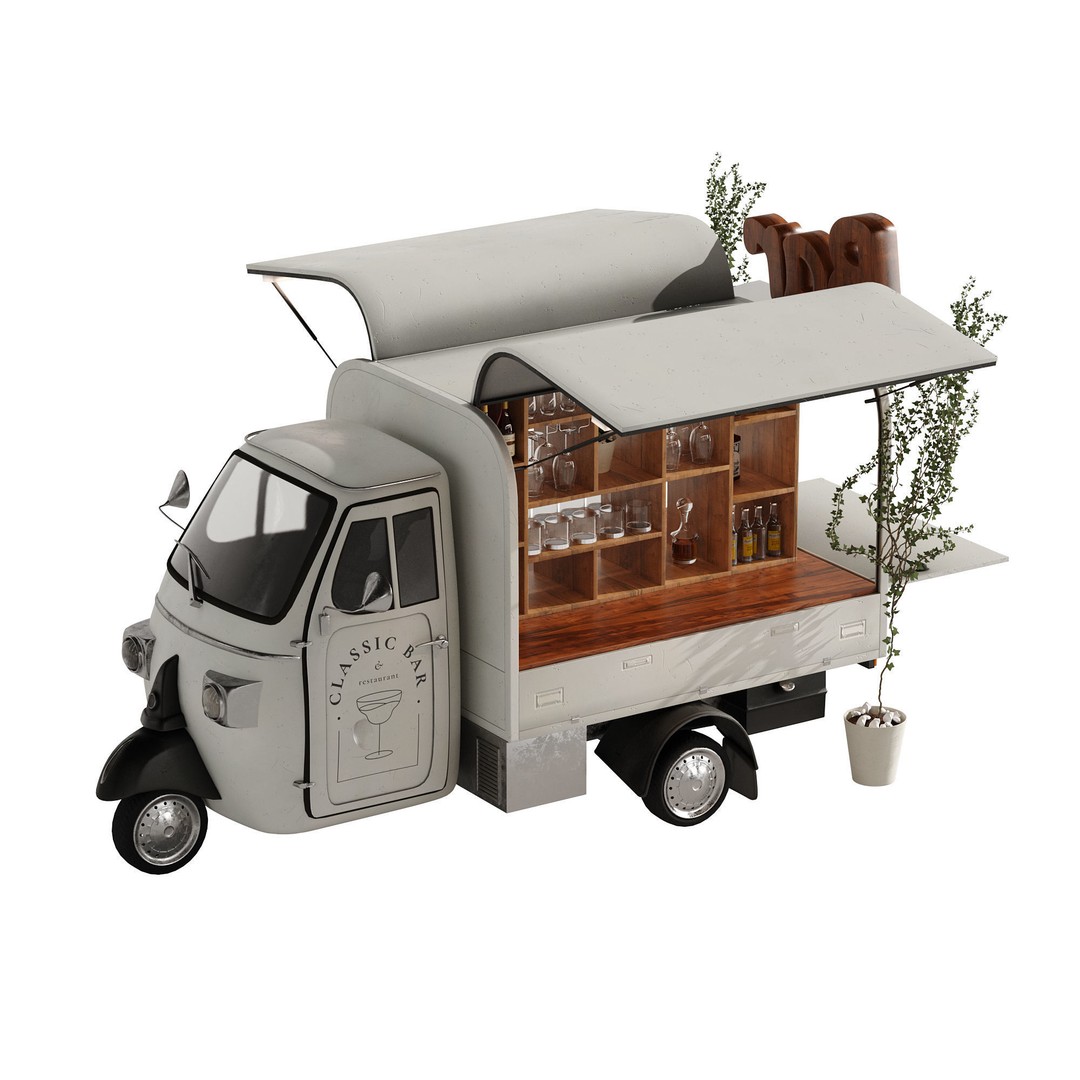 Food Truck Bar Set 2 3D Model – Realistic PBR Asset, FBX/OBJ - View 7