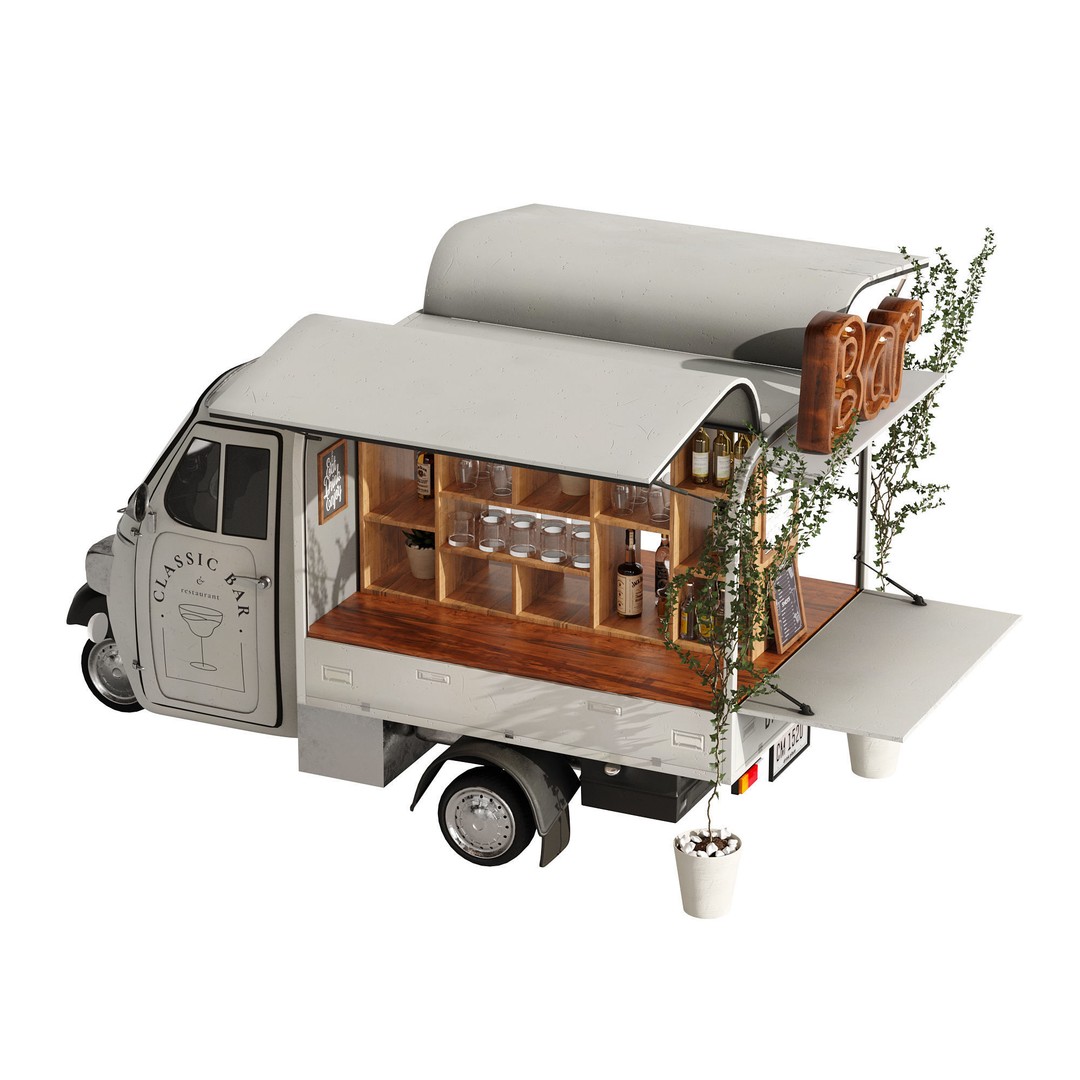Food Truck Bar Set 2 3D Model – Realistic PBR Asset, FBX/OBJ - View 8