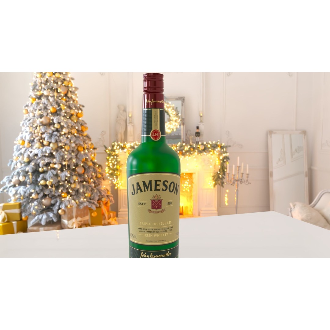 Jameson Whiskey 3D Model – Low Poly PBR Asset, FBX, OBJ, Game Ready - View 3