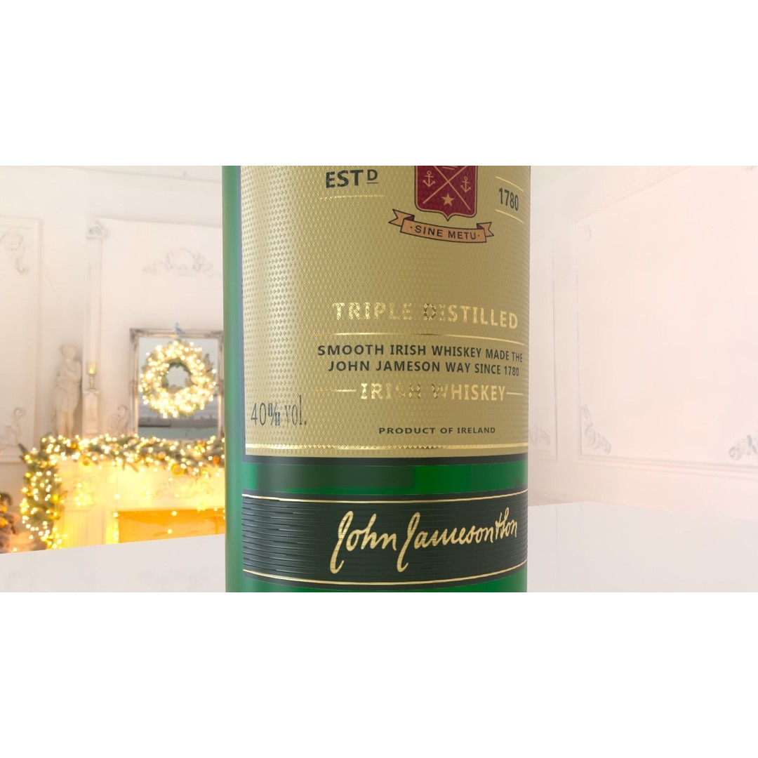 Jameson Whiskey 3D Model – Low Poly PBR Asset, FBX, OBJ, Game Ready - View 4