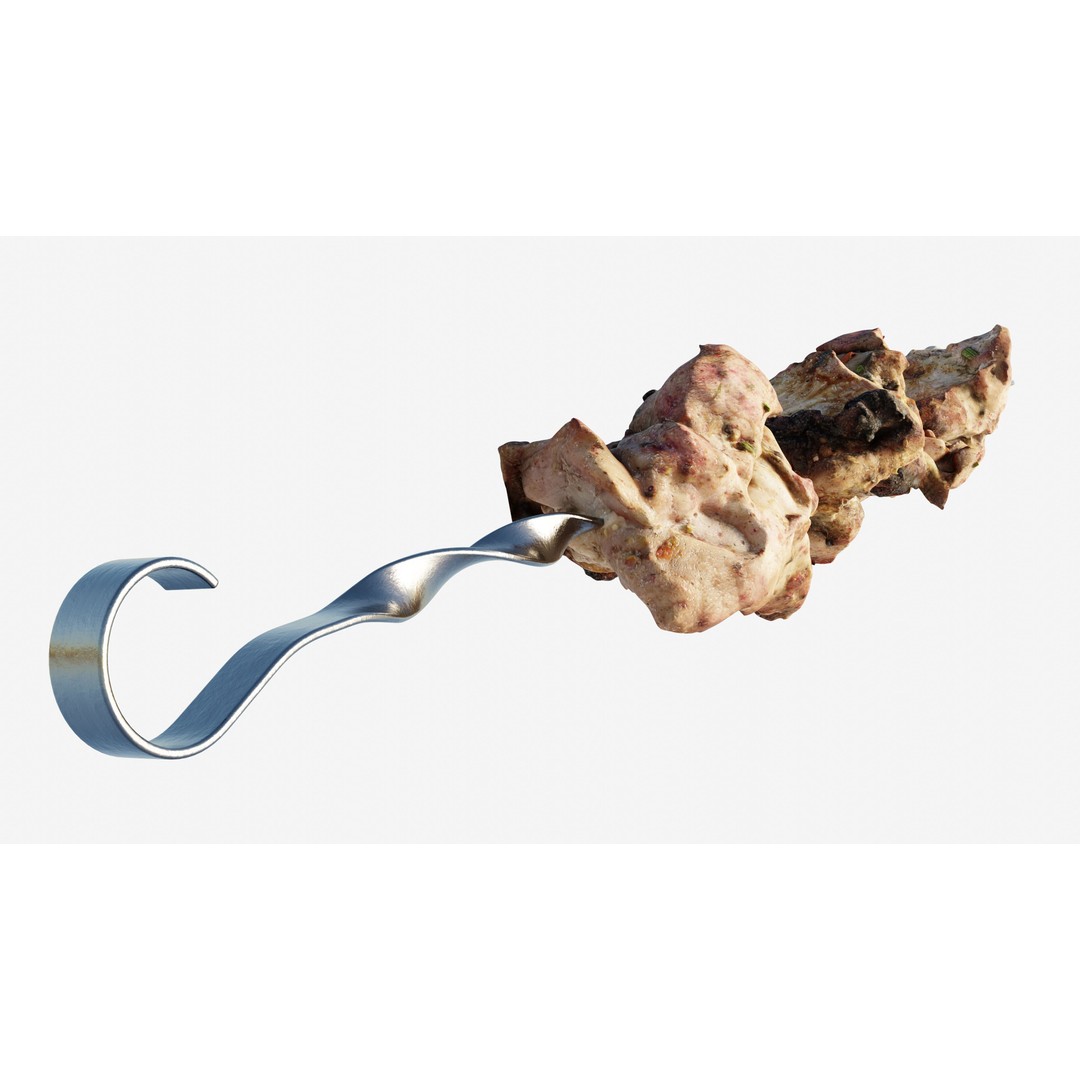 Shashlik BBQ Meat 3D Model – Low Poly Photogrammetry Asset, FBX - View 11