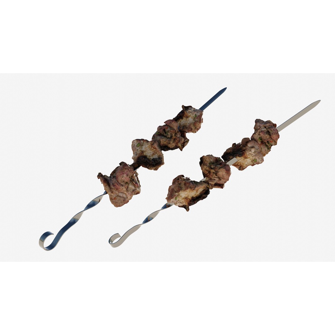 Shashlik BBQ Meat 3D Model – Low Poly Photogrammetry Asset, FBX - View 12