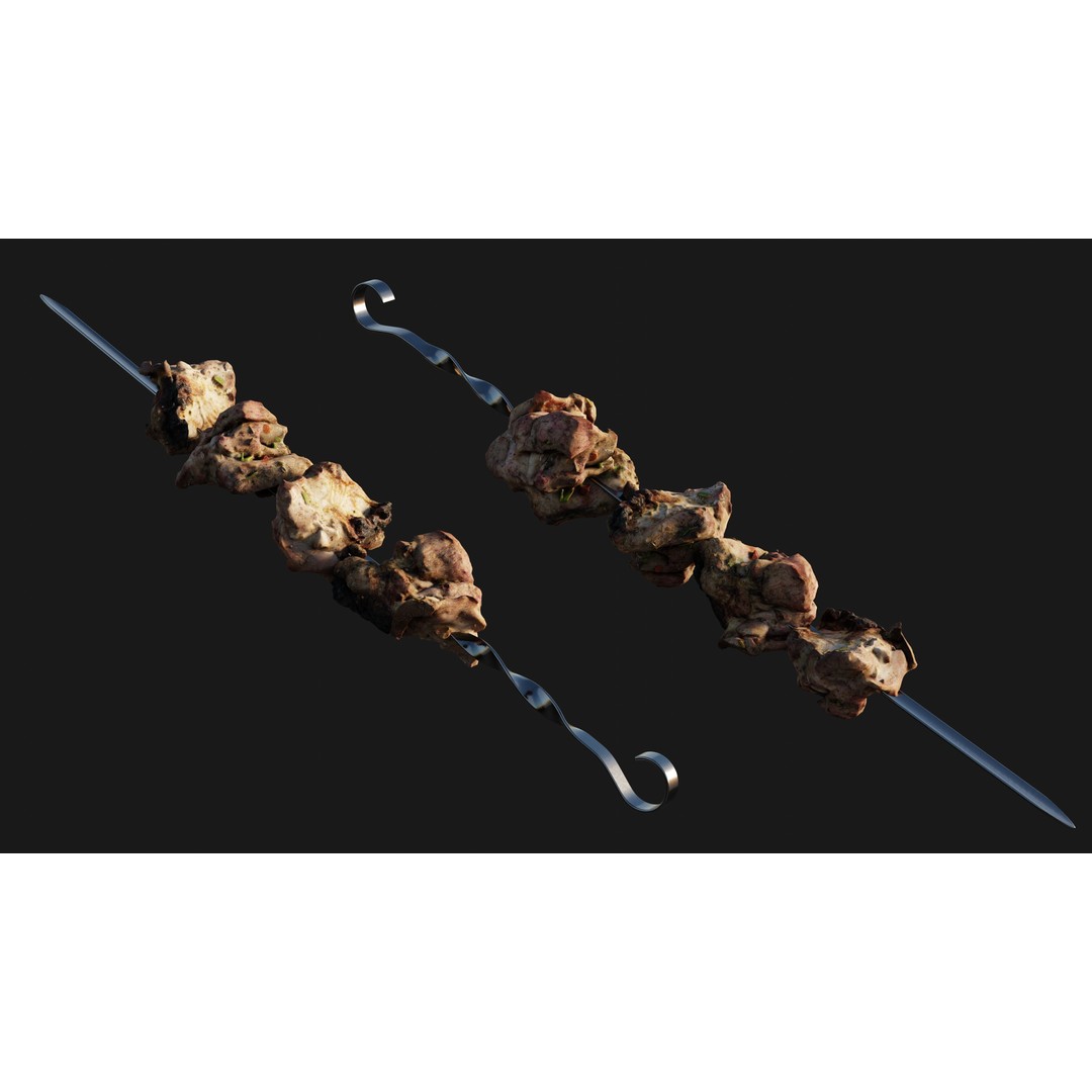 Shashlik BBQ Meat 3D Model – Low Poly Photogrammetry Asset, FBX - View 17