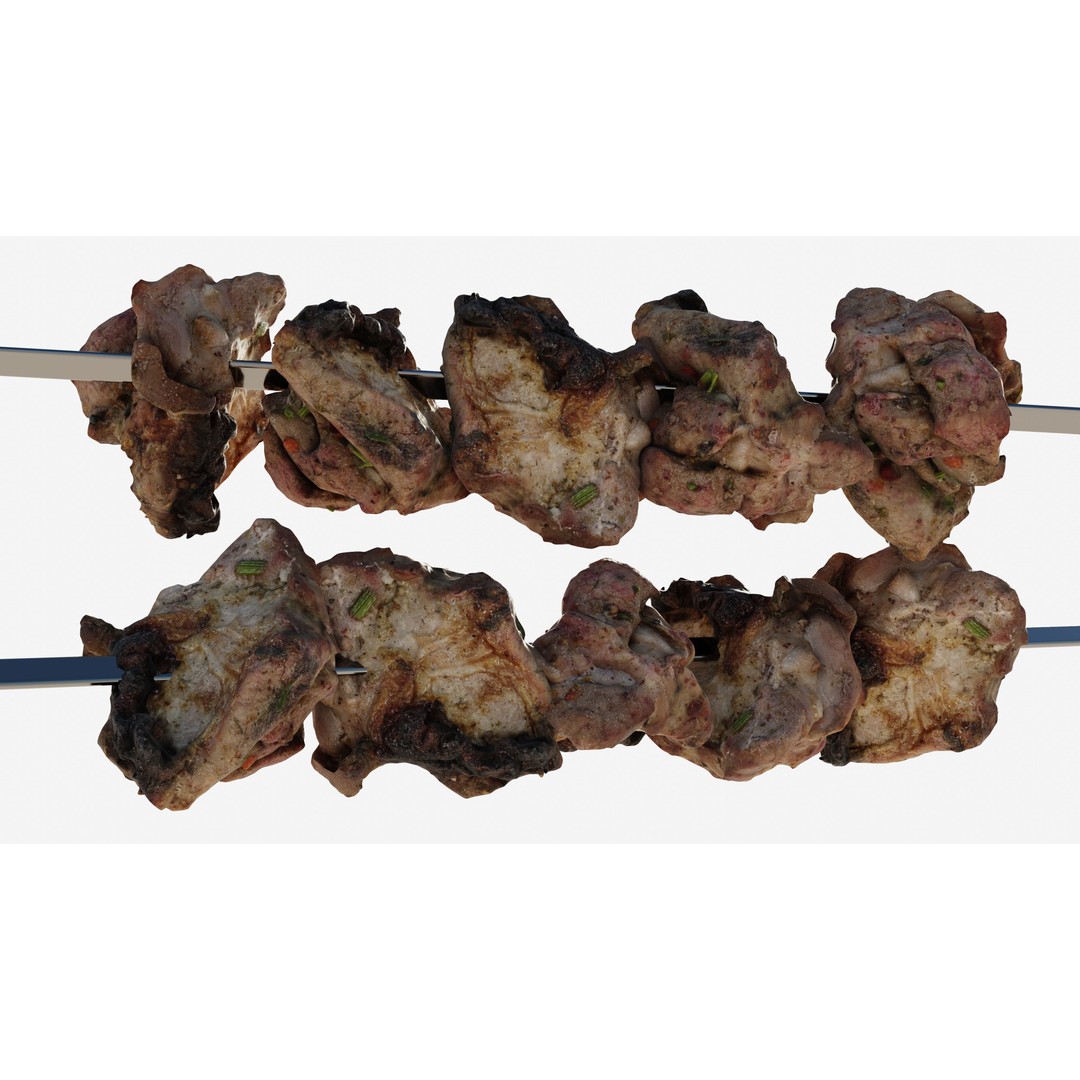 Shashlik BBQ Meat 3D Model – Low Poly Photogrammetry Asset, FBX - View 18