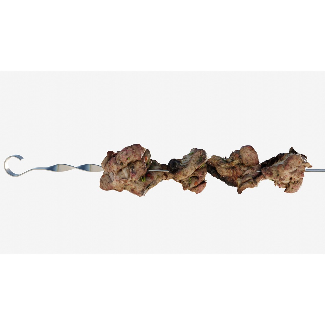 Shashlik BBQ Meat 3D Model – Low Poly Photogrammetry Asset, FBX - View 5