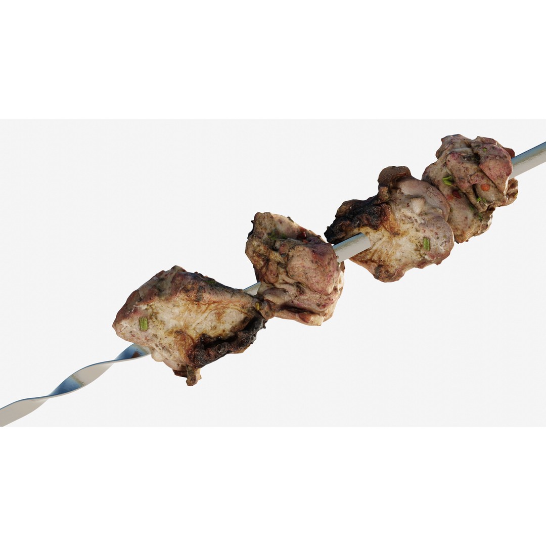 Shashlik BBQ Meat 3D Model – Low Poly Photogrammetry Asset, FBX - View 9