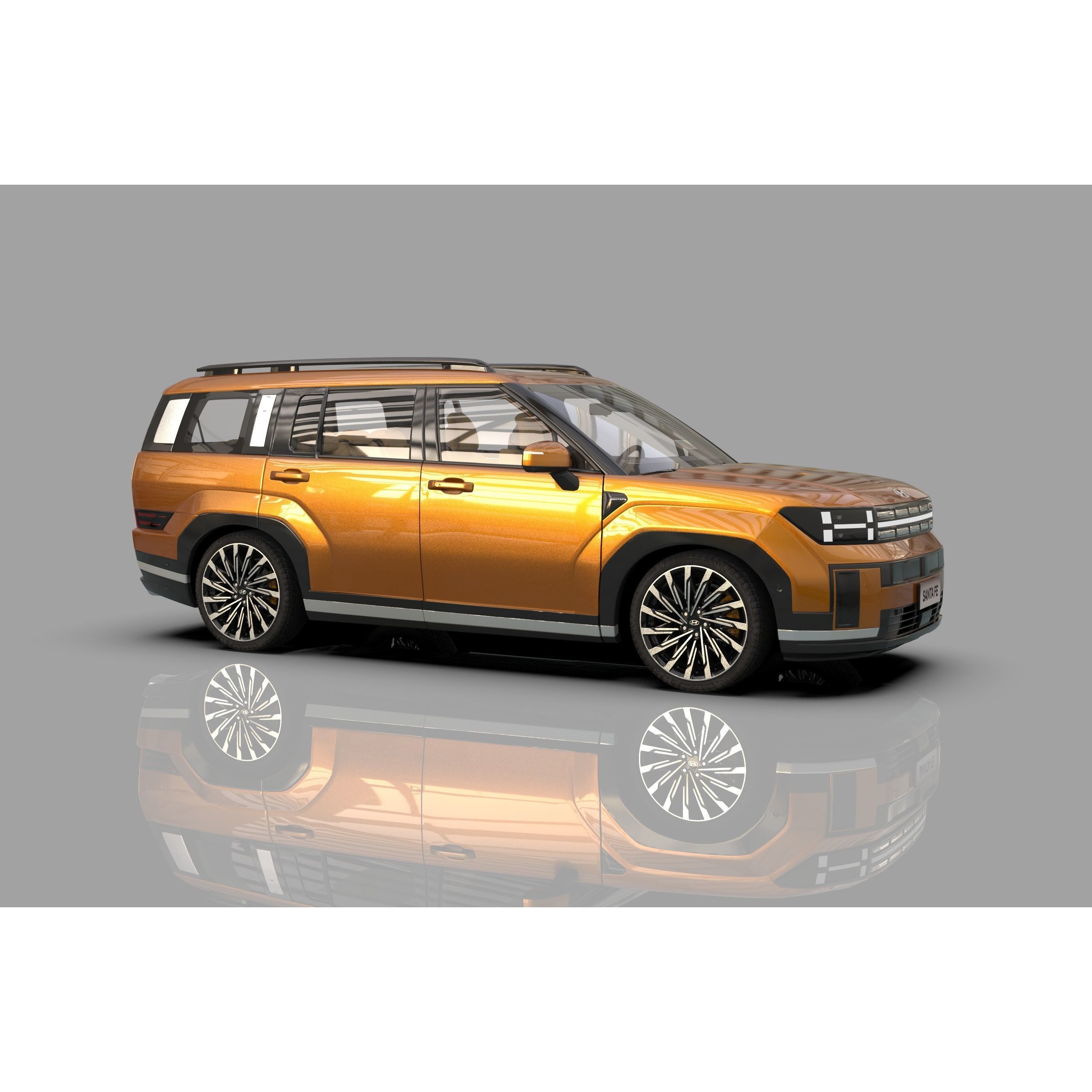 Hyundai Santa Fe 2024 - High-Poly Interior 3D Model - View 10