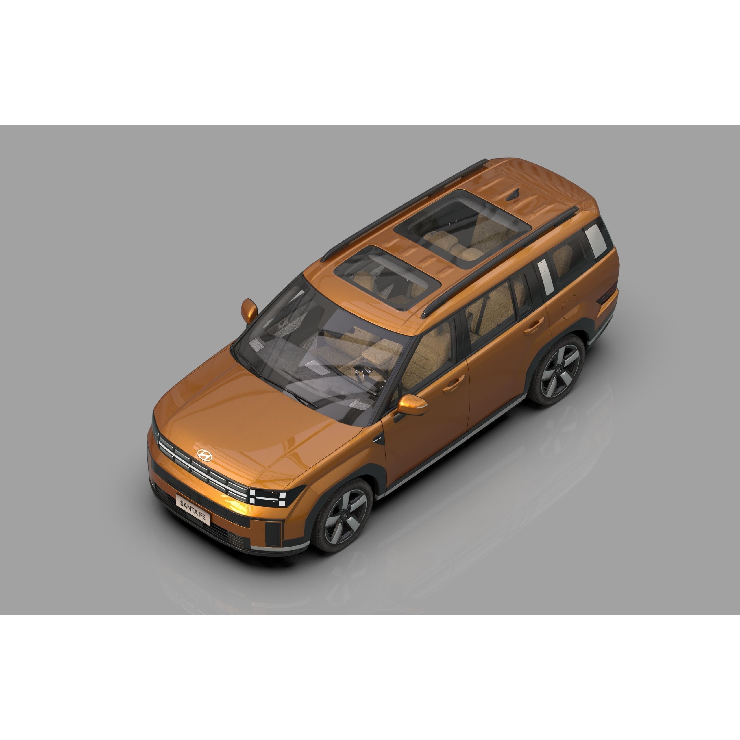 Hyundai Santa Fe 2024 - High-Poly Interior 3D Model - View 15