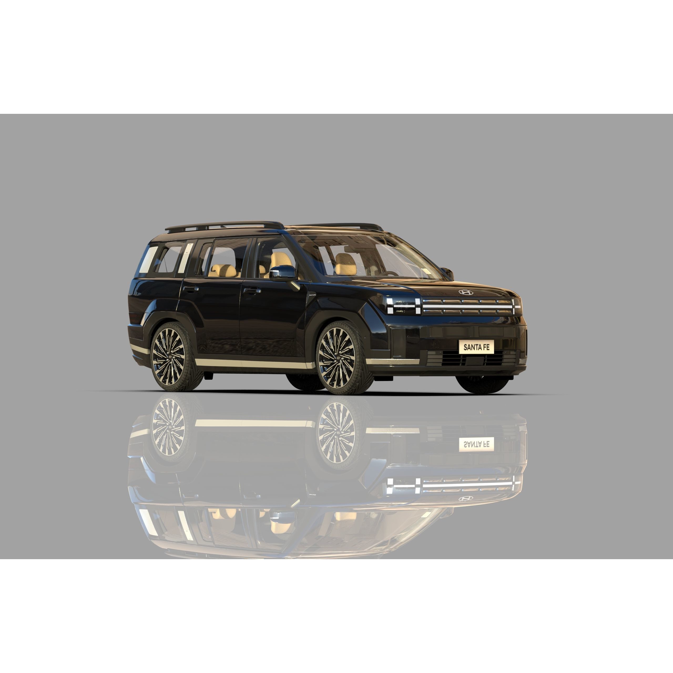 Hyundai Santa Fe 2024 - High-Poly Interior 3D Model - View 22