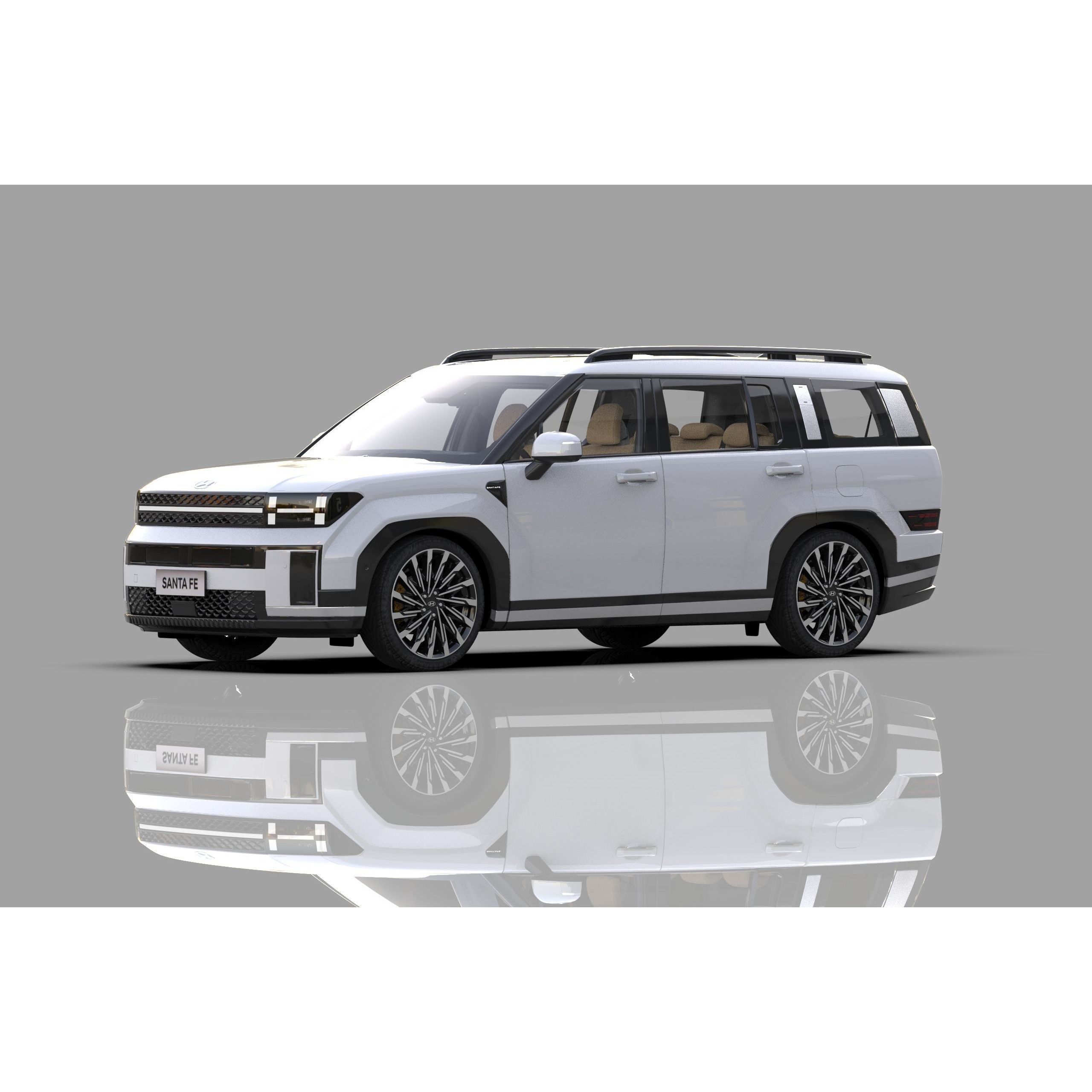 Hyundai Santa Fe 2024 - High-Poly Interior 3D Model - View 23