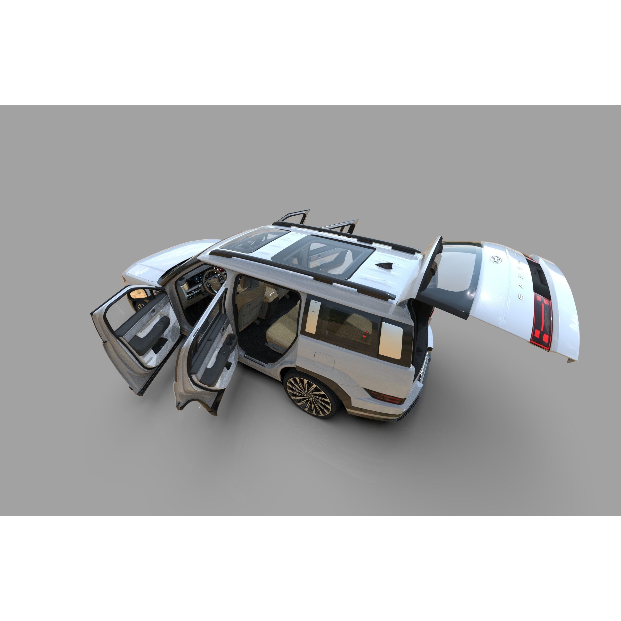 Hyundai Santa Fe 2024 - High-Poly Interior 3D Model - View 24