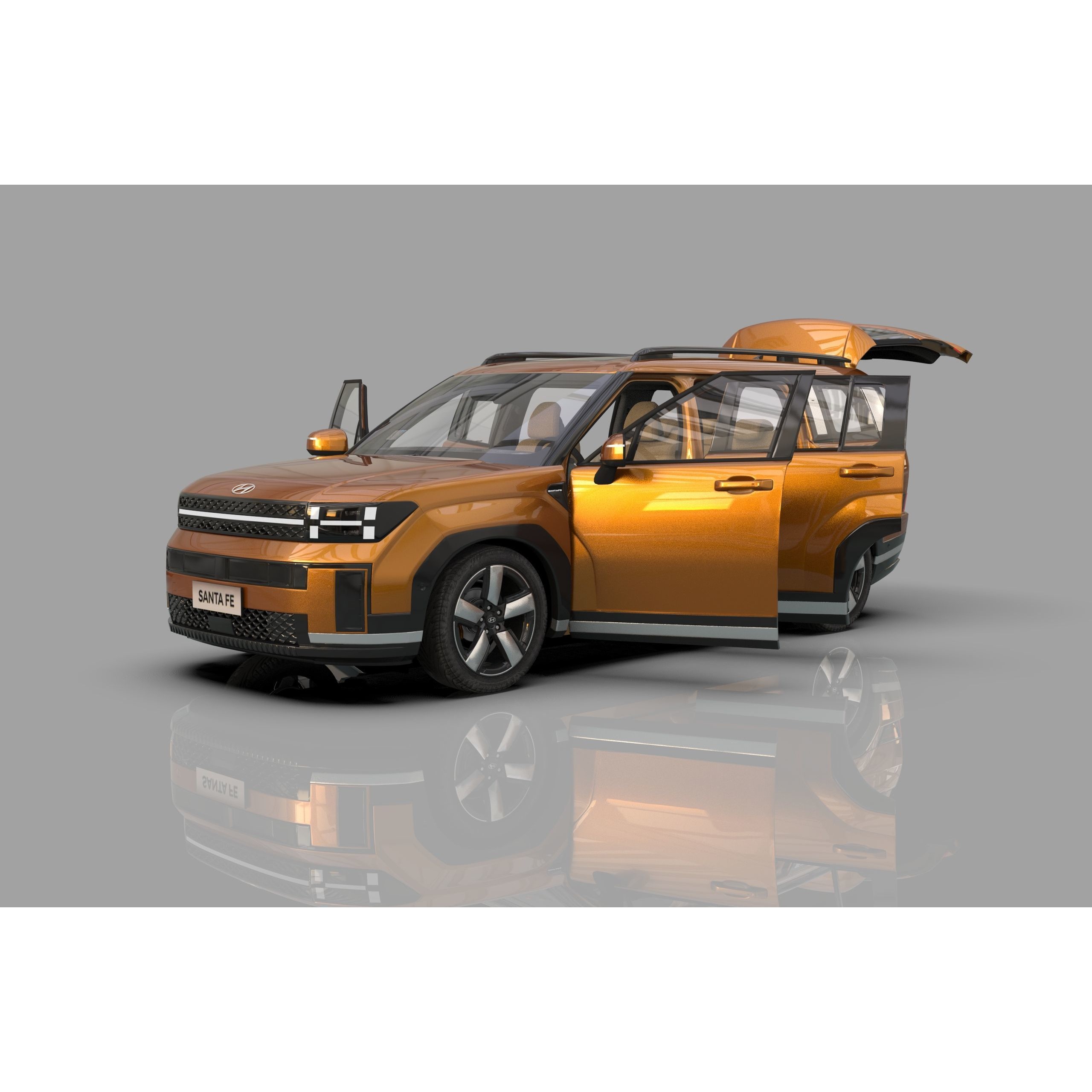 Hyundai Santa Fe 2024 - High-Poly Interior 3D Model - View 25