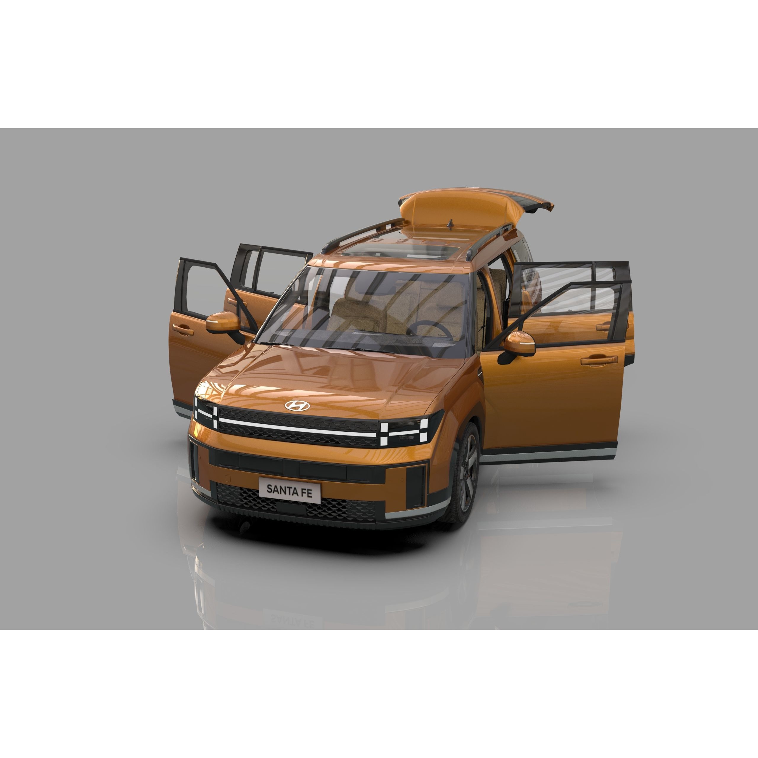 Hyundai Santa Fe 2024 - High-Poly Interior 3D Model - View 26