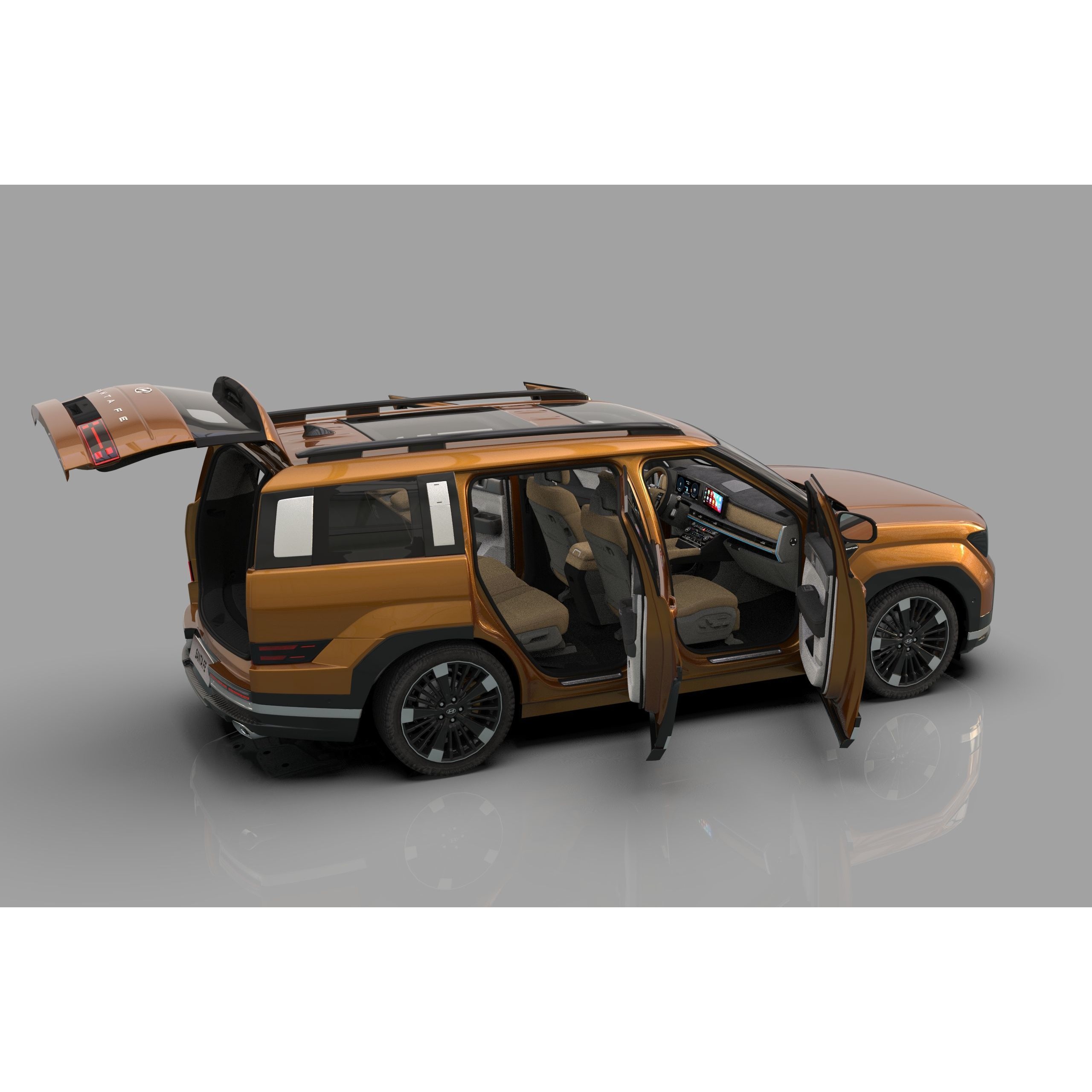 Hyundai Santa Fe 2024 - High-Poly Interior 3D Model - View 28