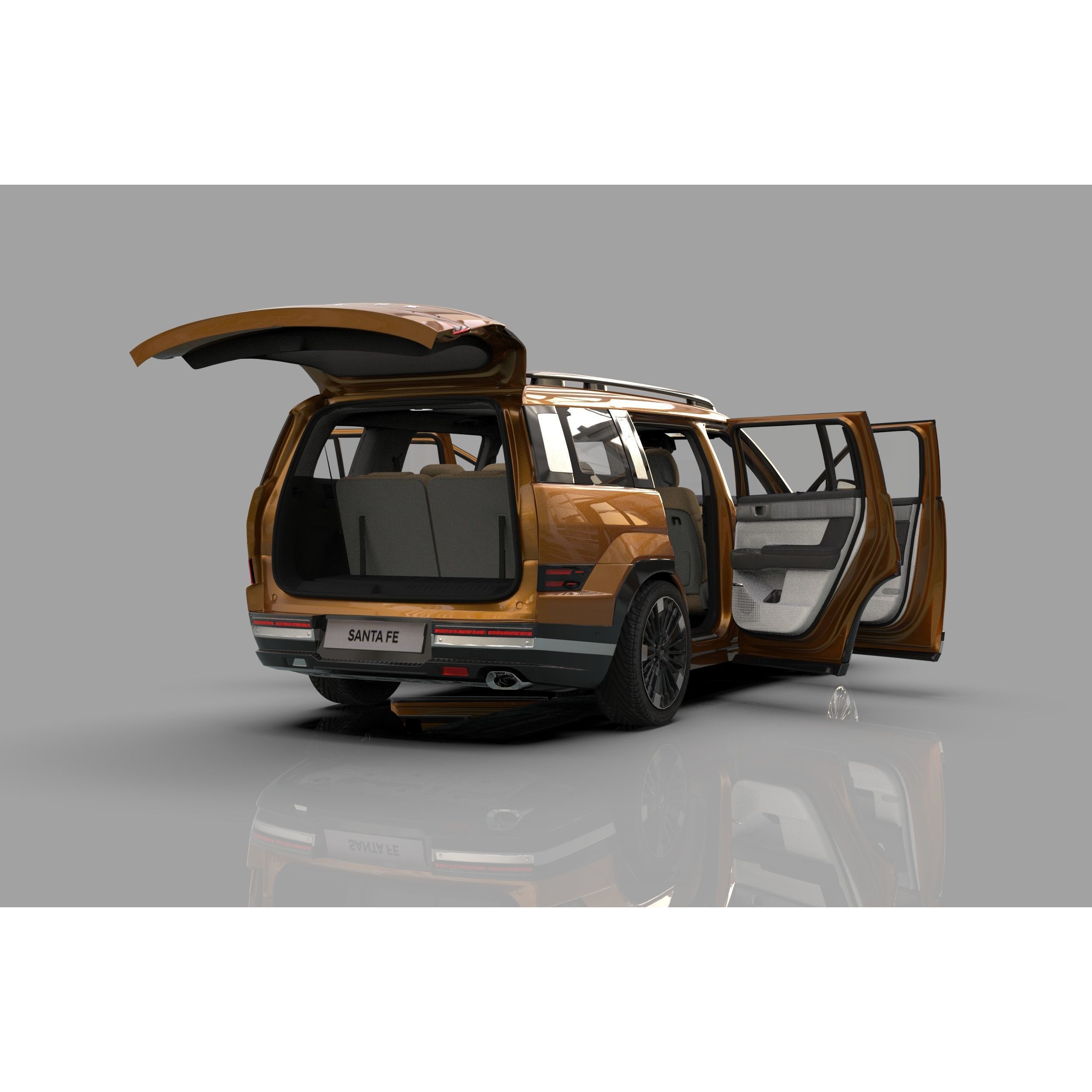 Hyundai Santa Fe 2024 - High-Poly Interior 3D Model - View 29