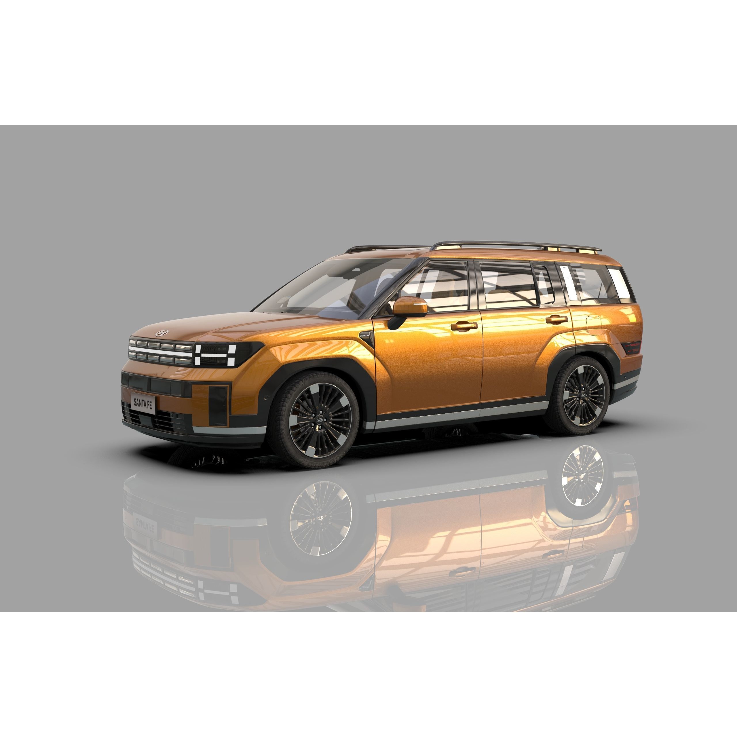 Hyundai Santa Fe 2024 - High-Poly Interior 3D Model - View 3