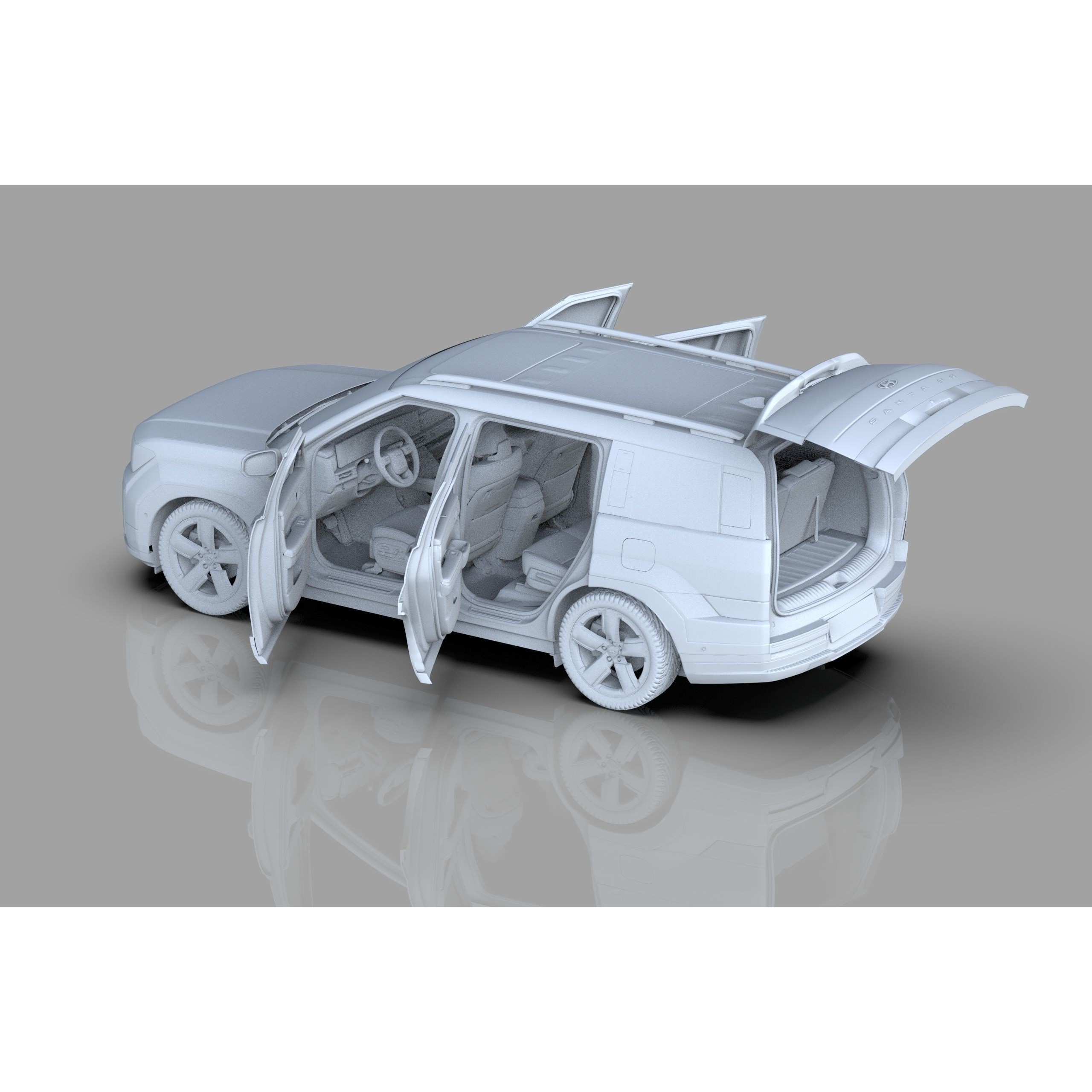Hyundai Santa Fe 2024 - High-Poly Interior 3D Model - View 49