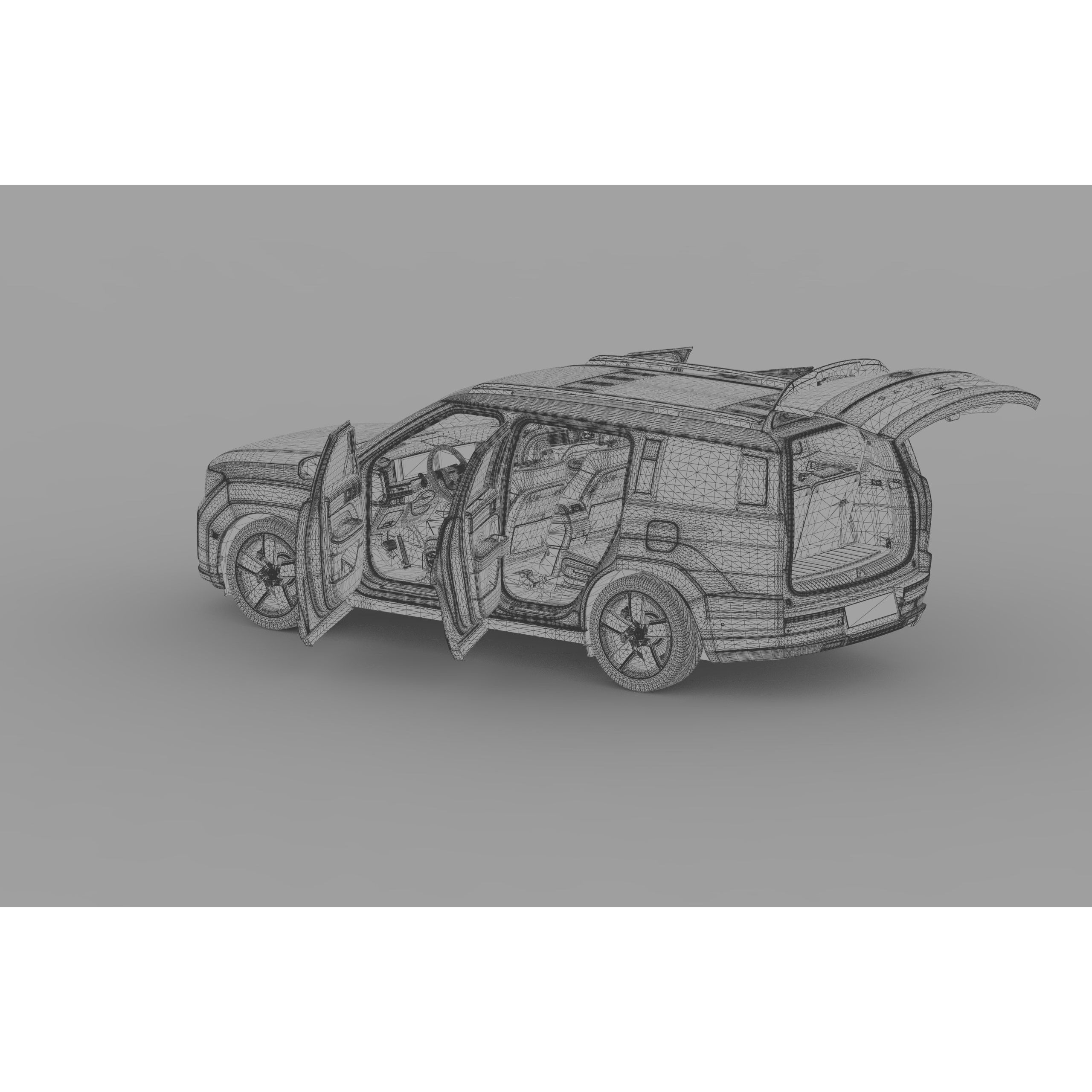 Hyundai Santa Fe 2024 - High-Poly Interior 3D Model - View 61