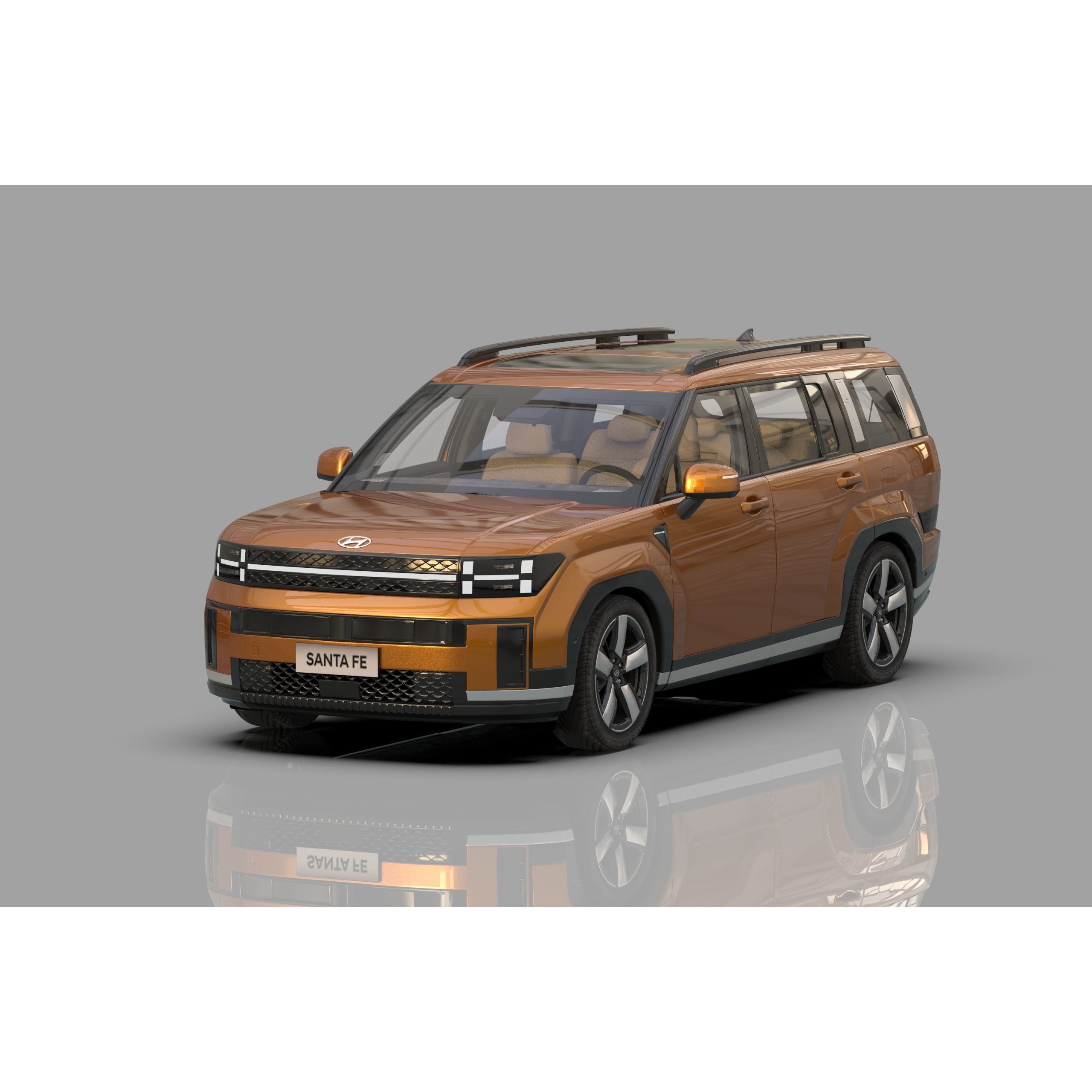 Hyundai Santa Fe 2024 - High-Poly Interior 3D Model - View 8