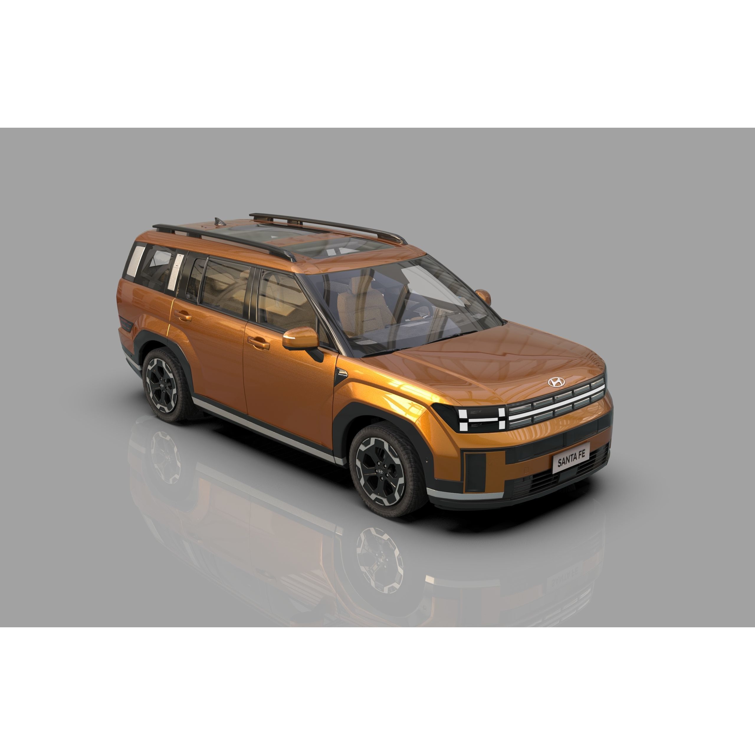 Hyundai Santa Fe 2024 - High-Poly Interior 3D Model - View 9