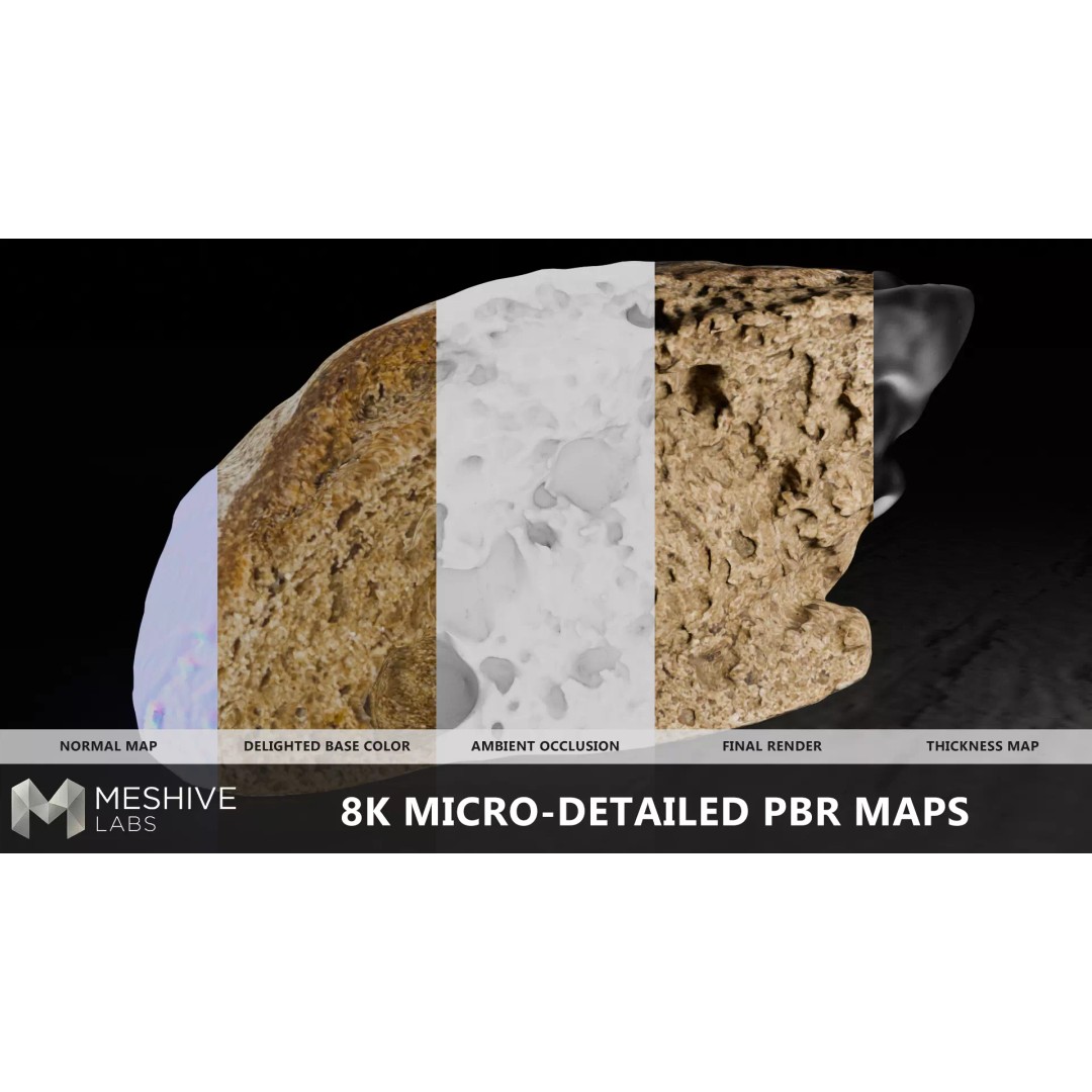 Artisan Rye Bread 3D Model – PBR Low-Poly Game Asset, FBX/Blender - View 7