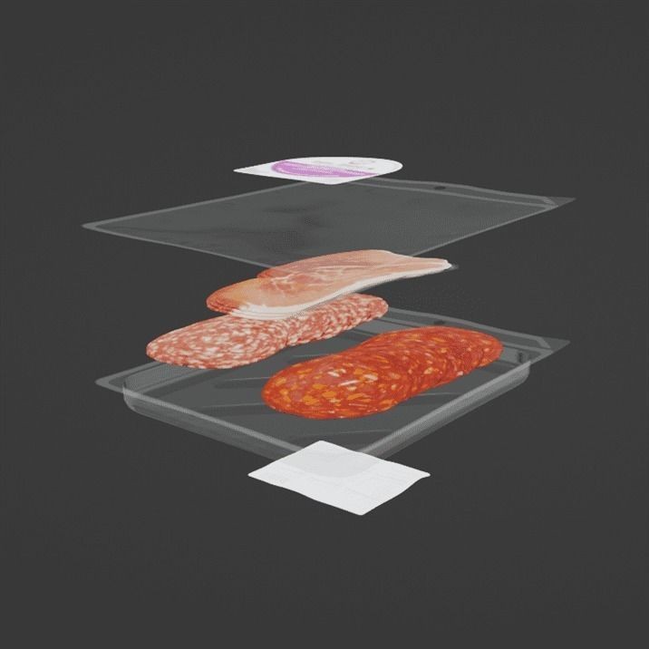 Sliced J S Chorizo 3D Model – High-Quality Food Asset, FBX, OBJ - View 9