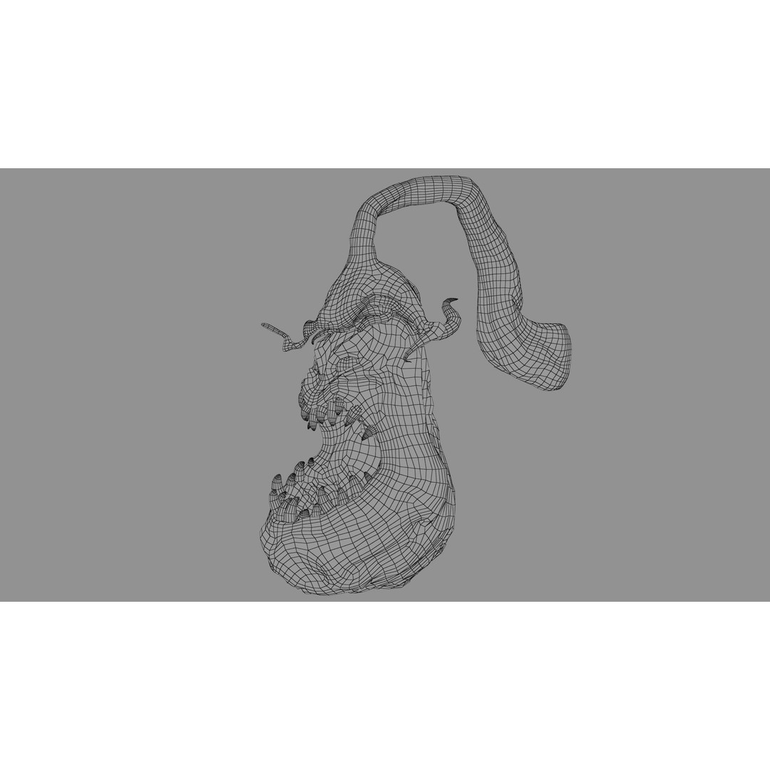 Creepy Eggplant Monster 3D Model – Low Poly PBR Game Asset, FBX