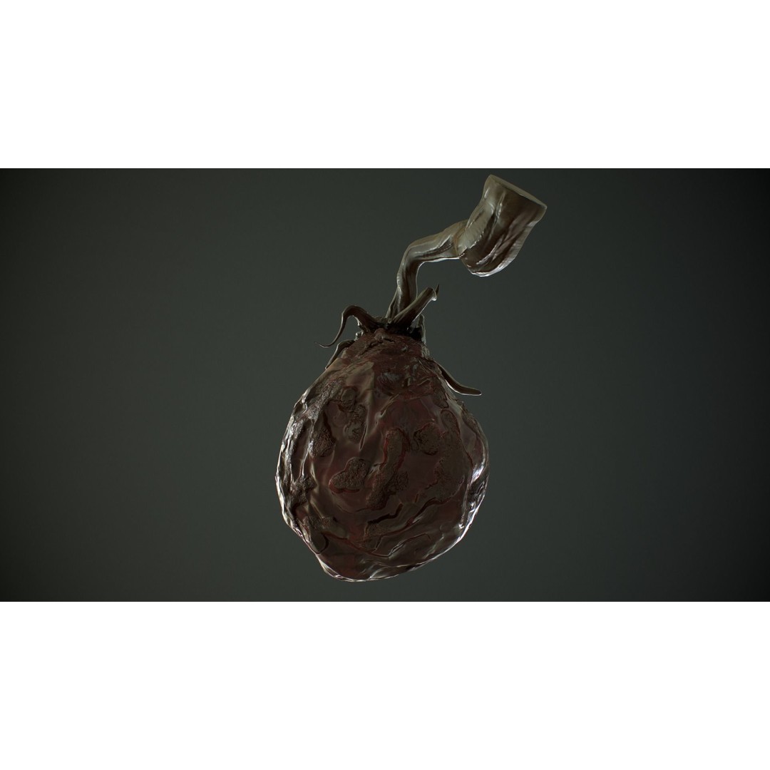 Creepy Eggplant Monster 3D Model – Low Poly PBR Game Asset, FBX - View 14