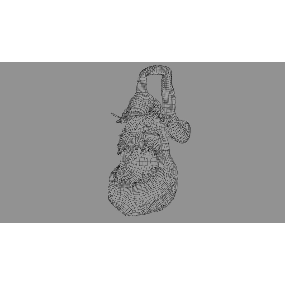Creepy Eggplant Monster 3D Model – Low Poly PBR Game Asset, FBX - View 15