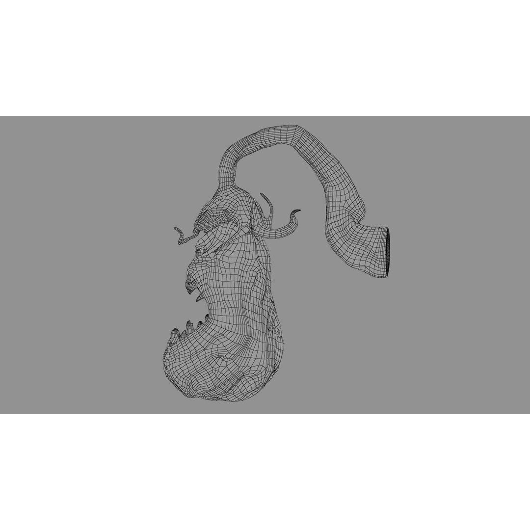 Creepy Eggplant Monster 3D Model – Low Poly PBR Game Asset, FBX - View 16
