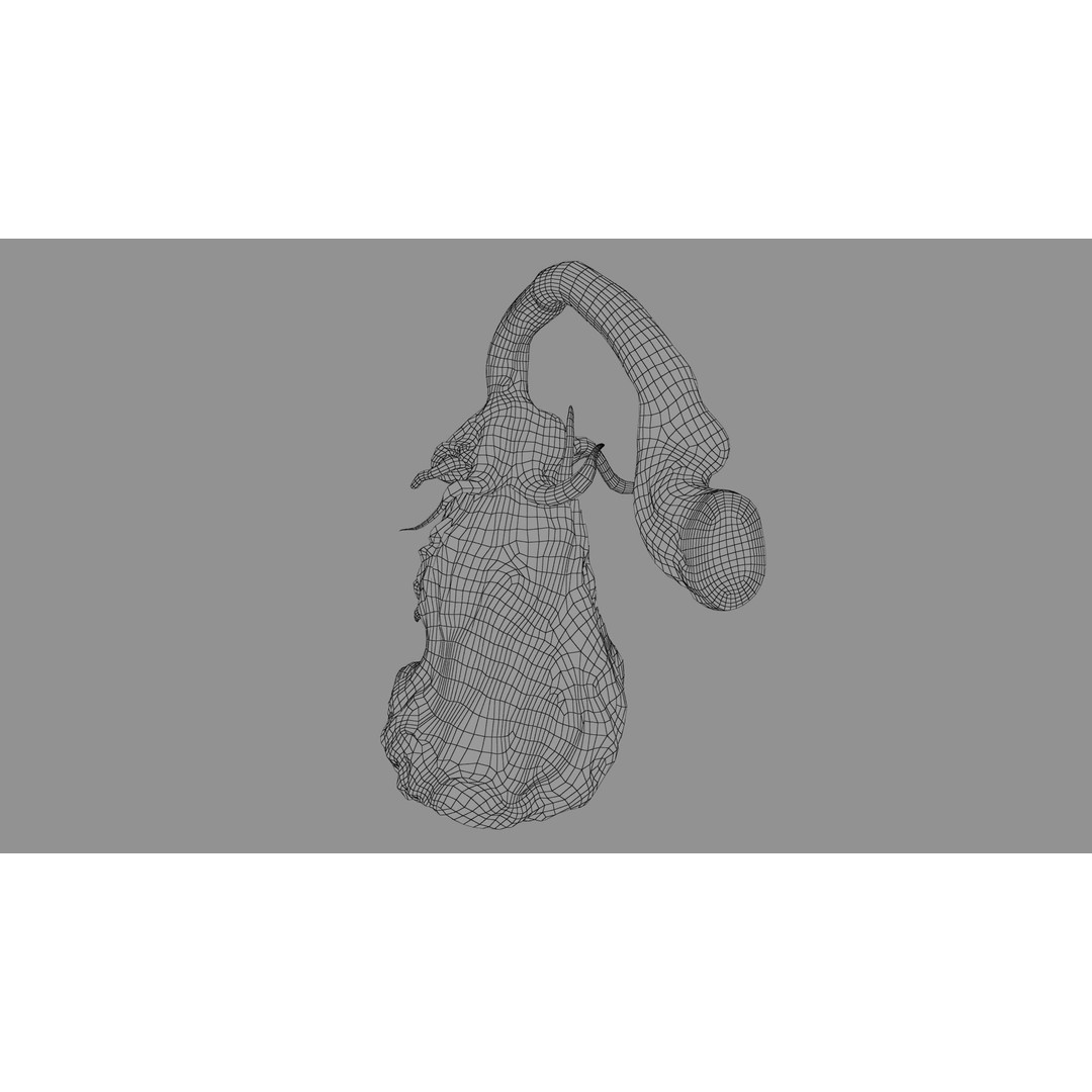 Creepy Eggplant Monster 3D Model – Low Poly PBR Game Asset, FBX - View 17