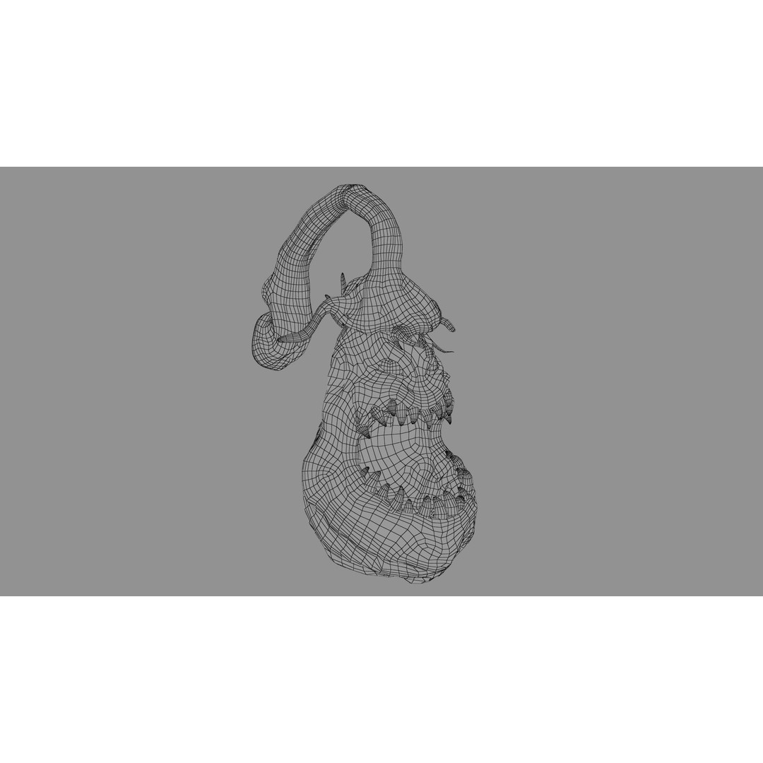 Creepy Eggplant Monster 3D Model – Low Poly PBR Game Asset, FBX - View 21